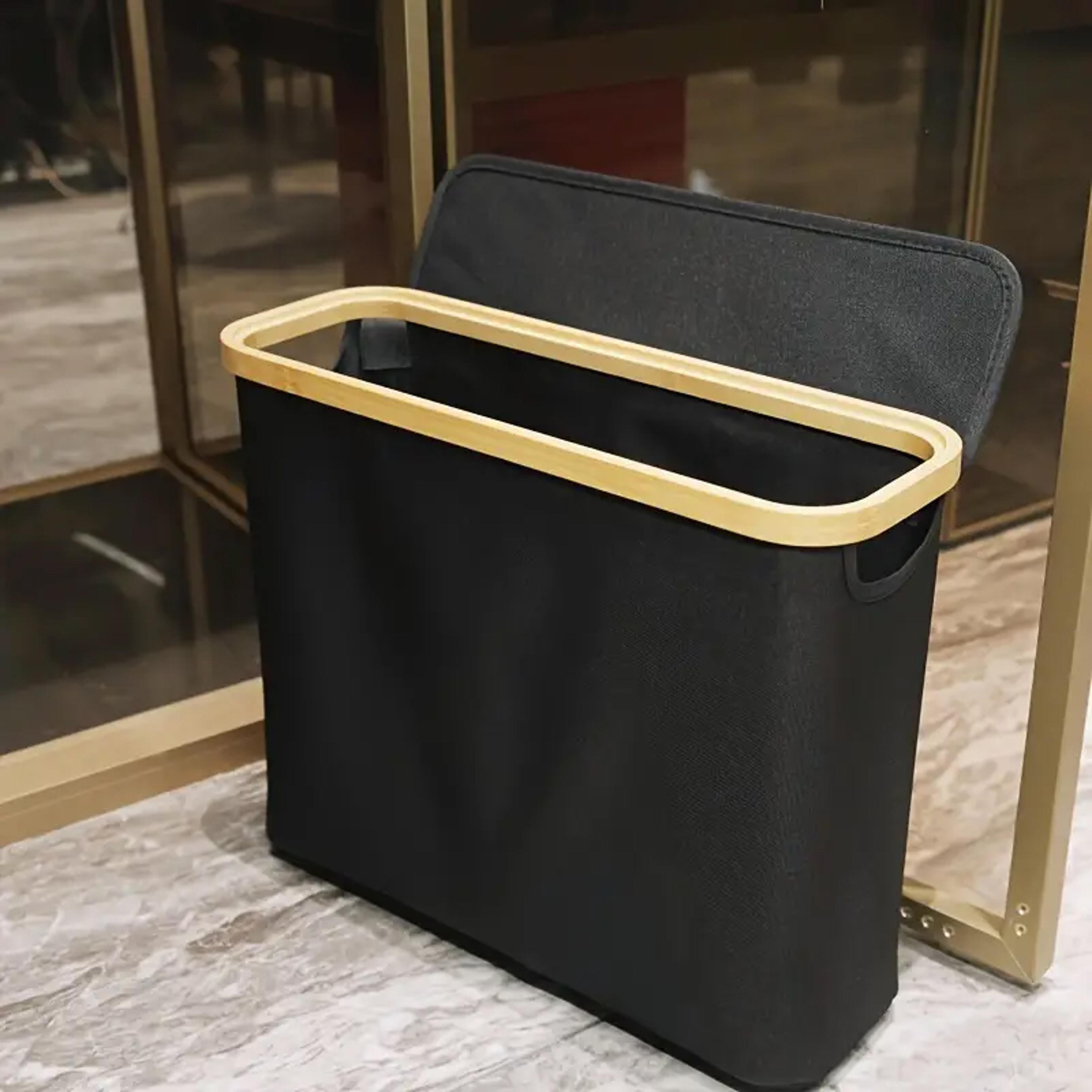 Toilet Paper Storage Basket With Bamboo Lid And Foldable Bathroom Organizer 8
