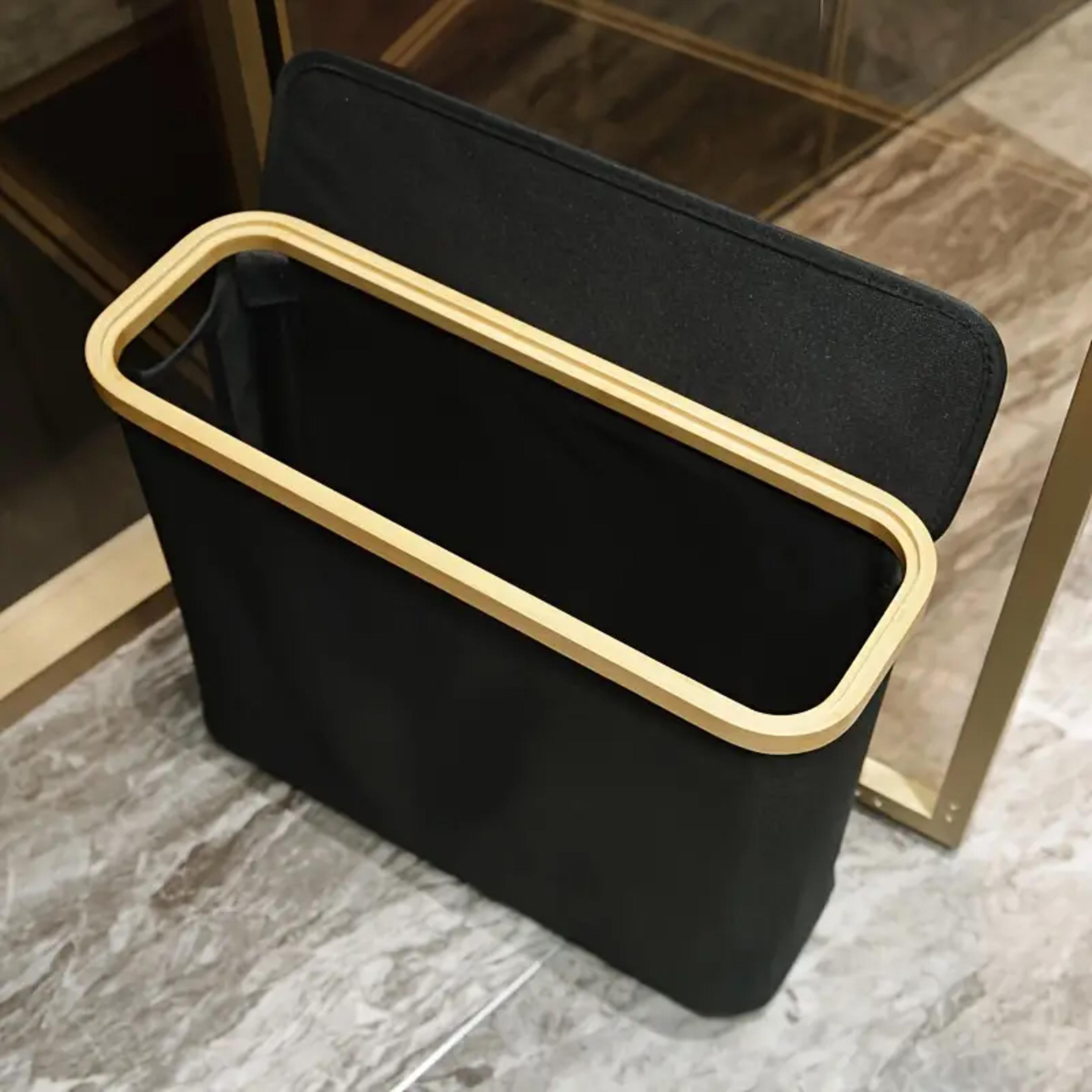 Toilet Paper Storage Basket With Bamboo Lid And Foldable Bathroom Organizer 1