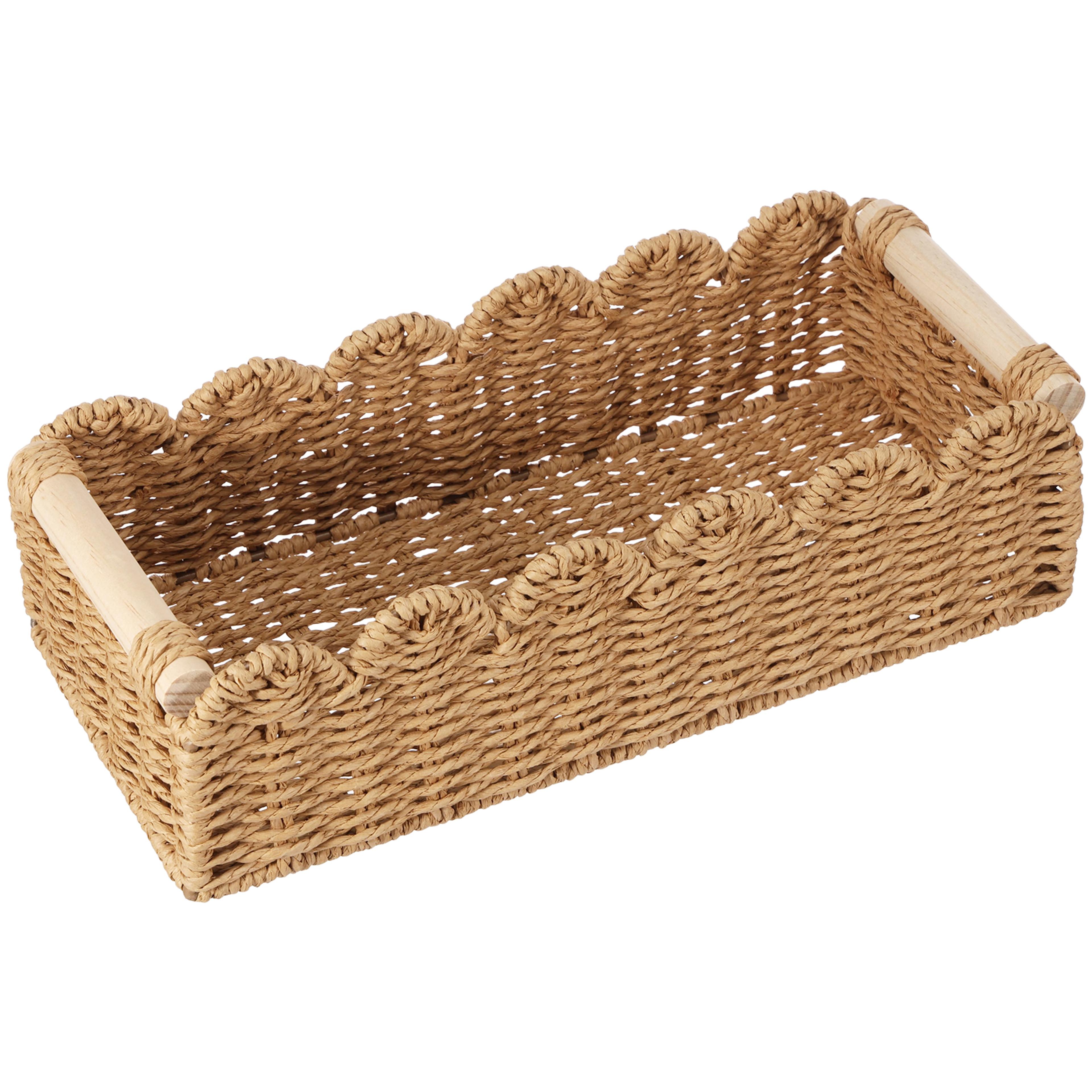 Handmade Woven Storage Basket Desktop Organizer For Snacks Cosmetics And Home Essentials 6