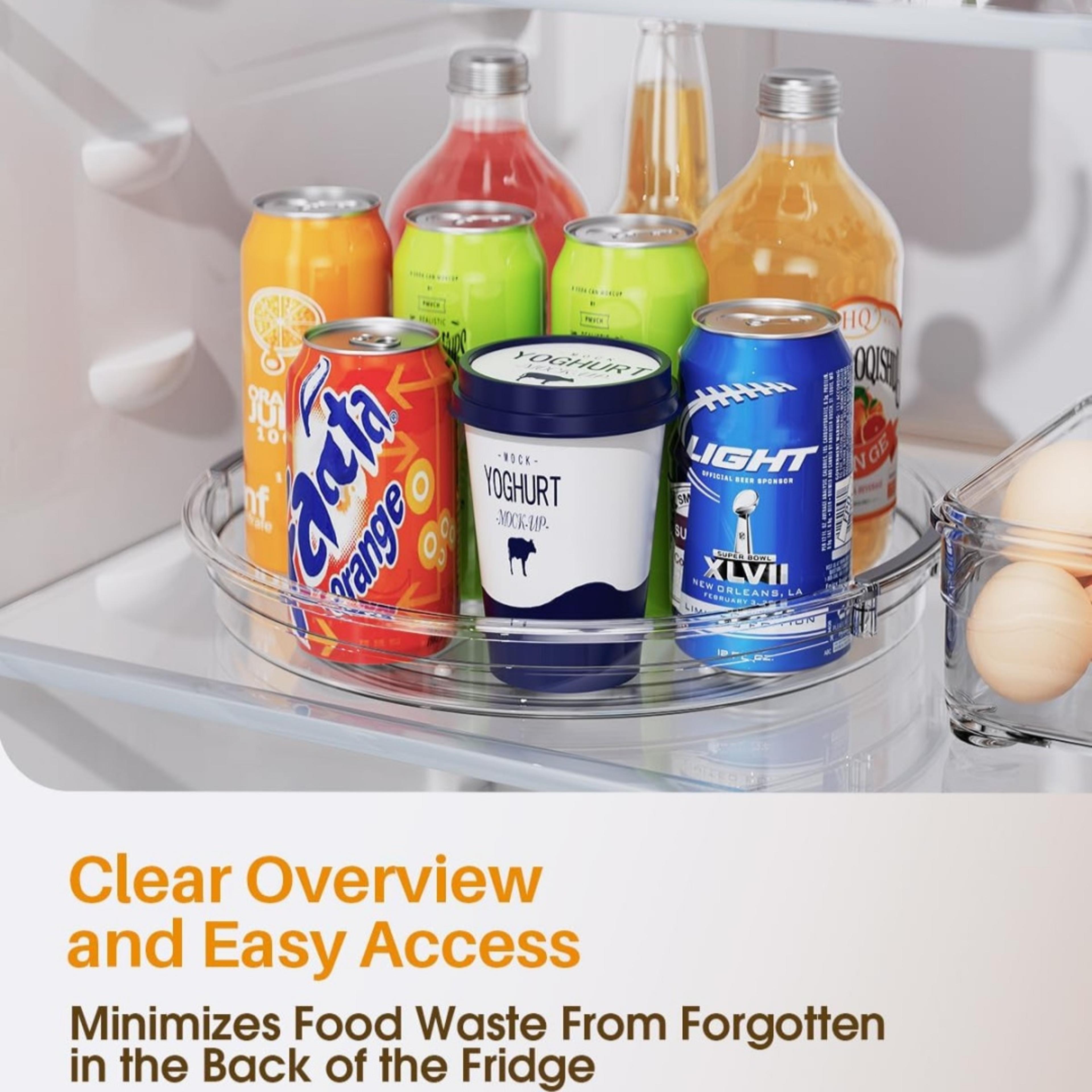 Clear Lazy Susan Organizer 360 Rotating Fridge And Spice Storage Turntable 2
