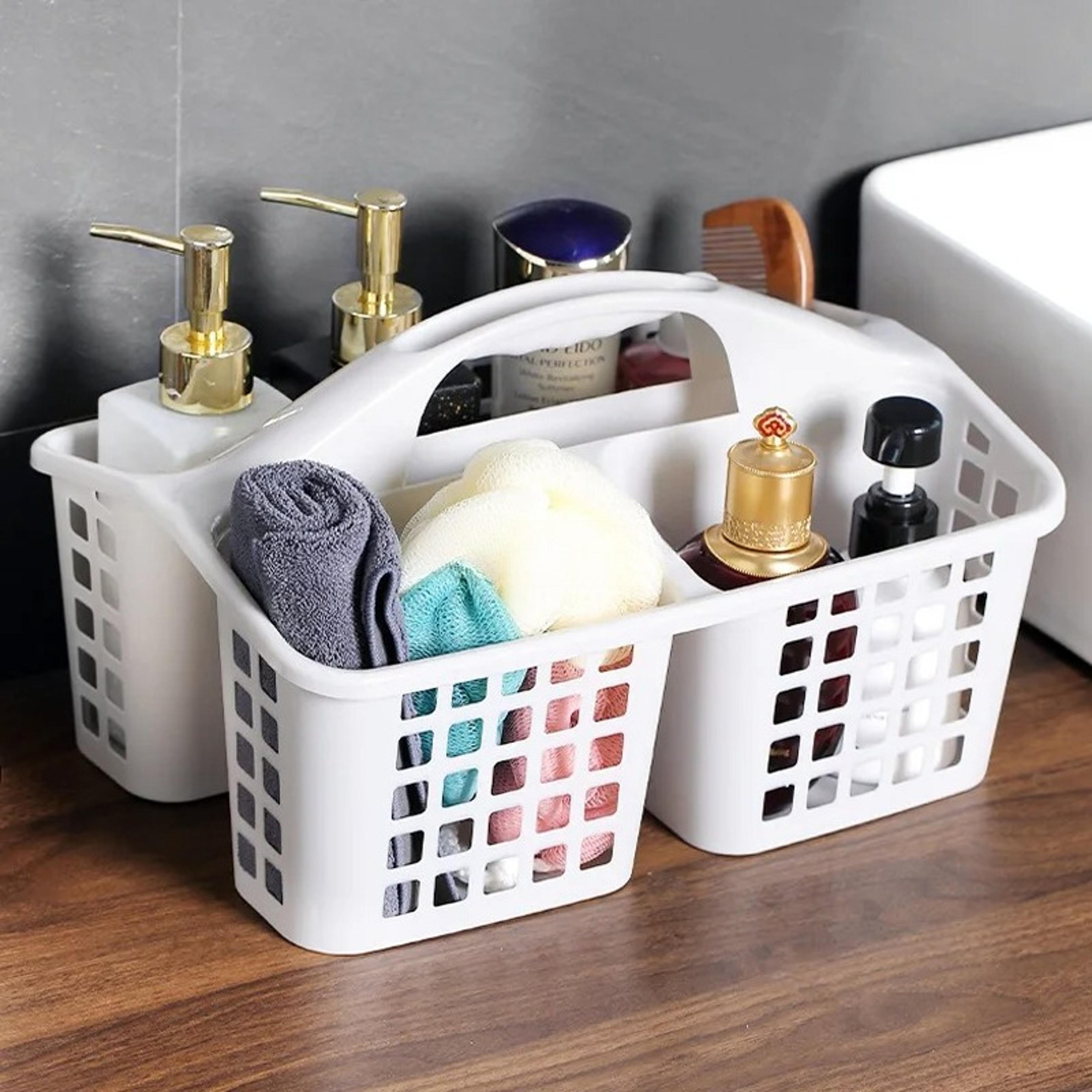 Portable Shower Caddy With Handle And Compartments For Dorm Bathroom Storage 2
