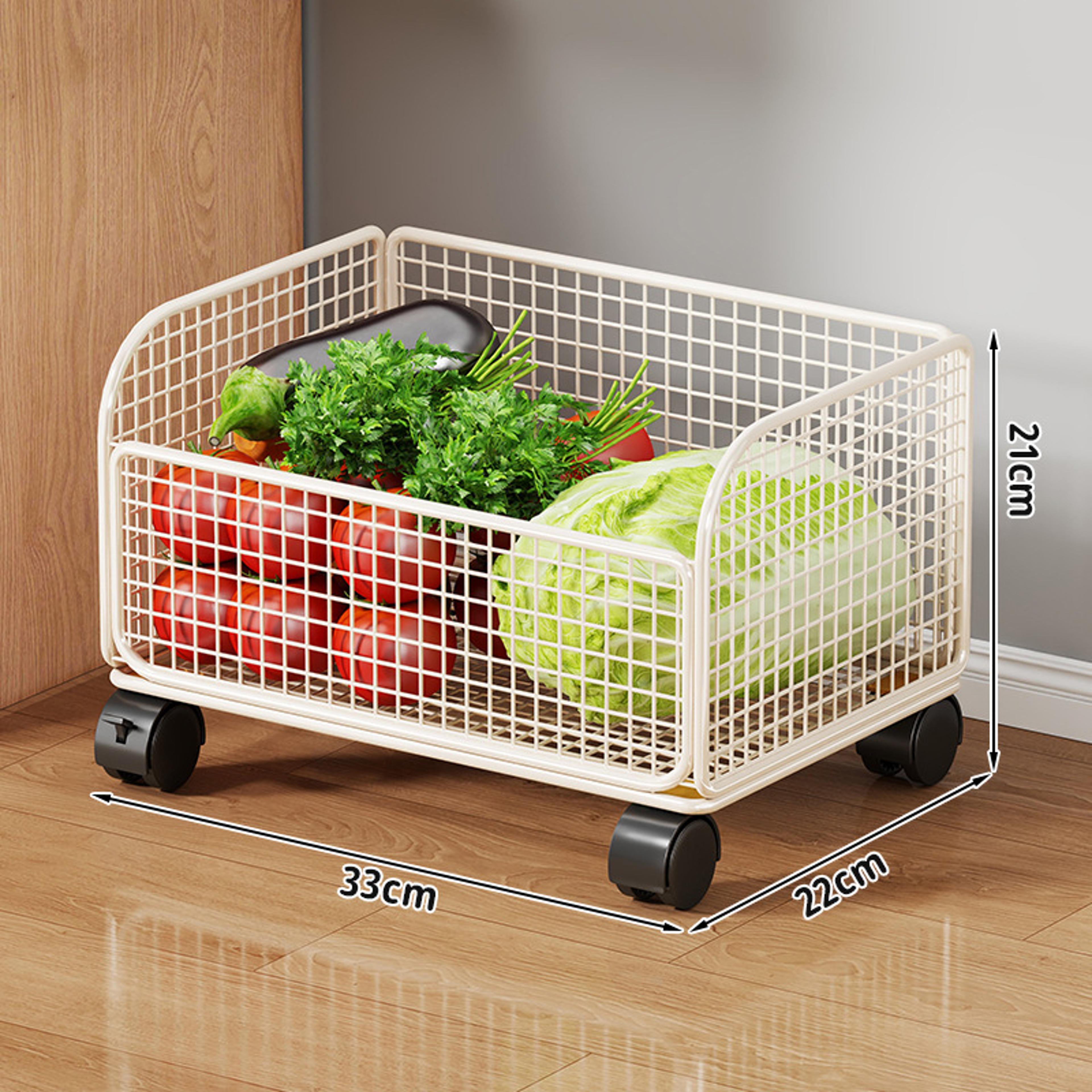 Rolling Vegetable Storage Rack With Fruit Baskets And Kitchen Organizer Cart 4