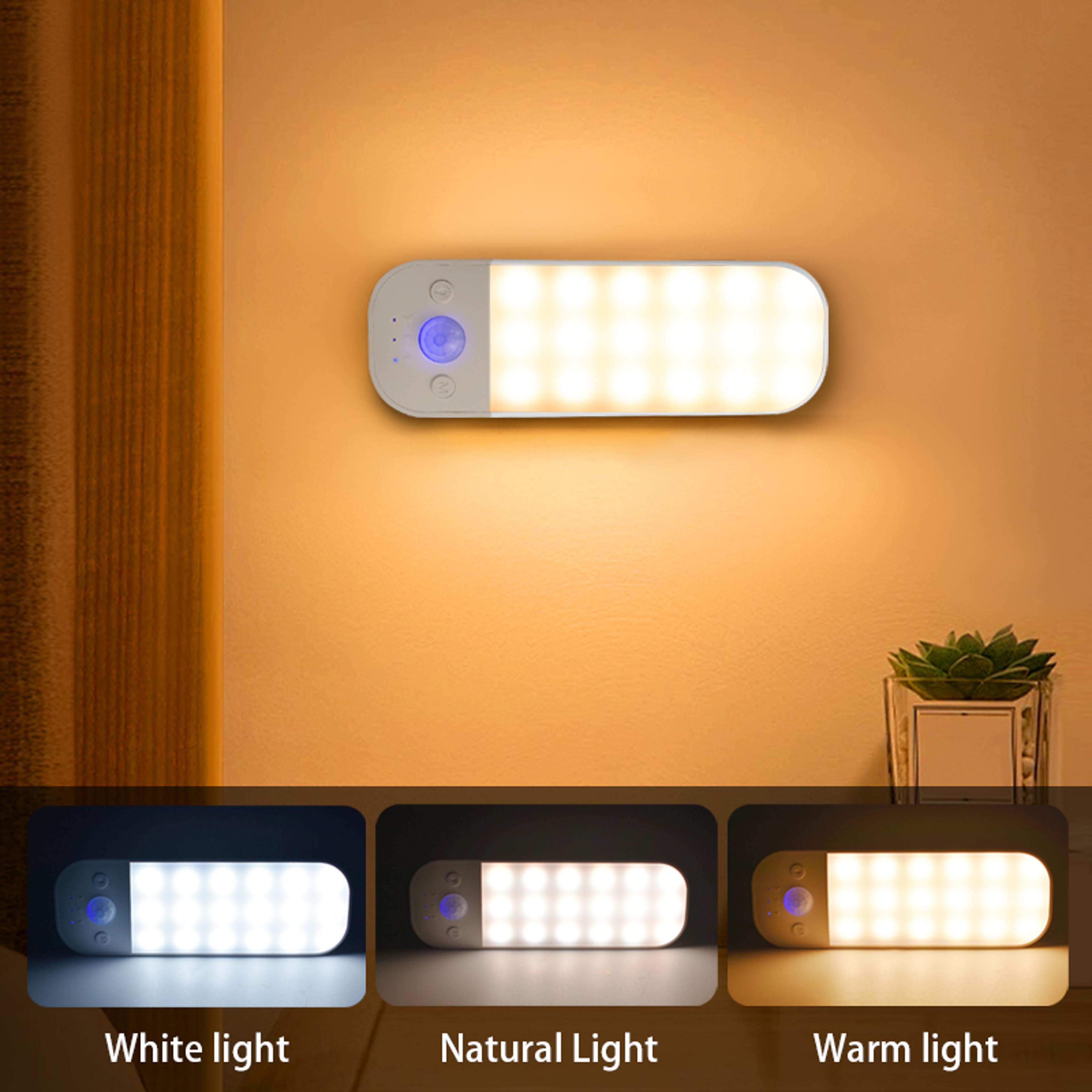 3 Color Motion Sensor Light Rechargeable Under Cabinet Lighting For Kitchen Closets And Wardrobes 2