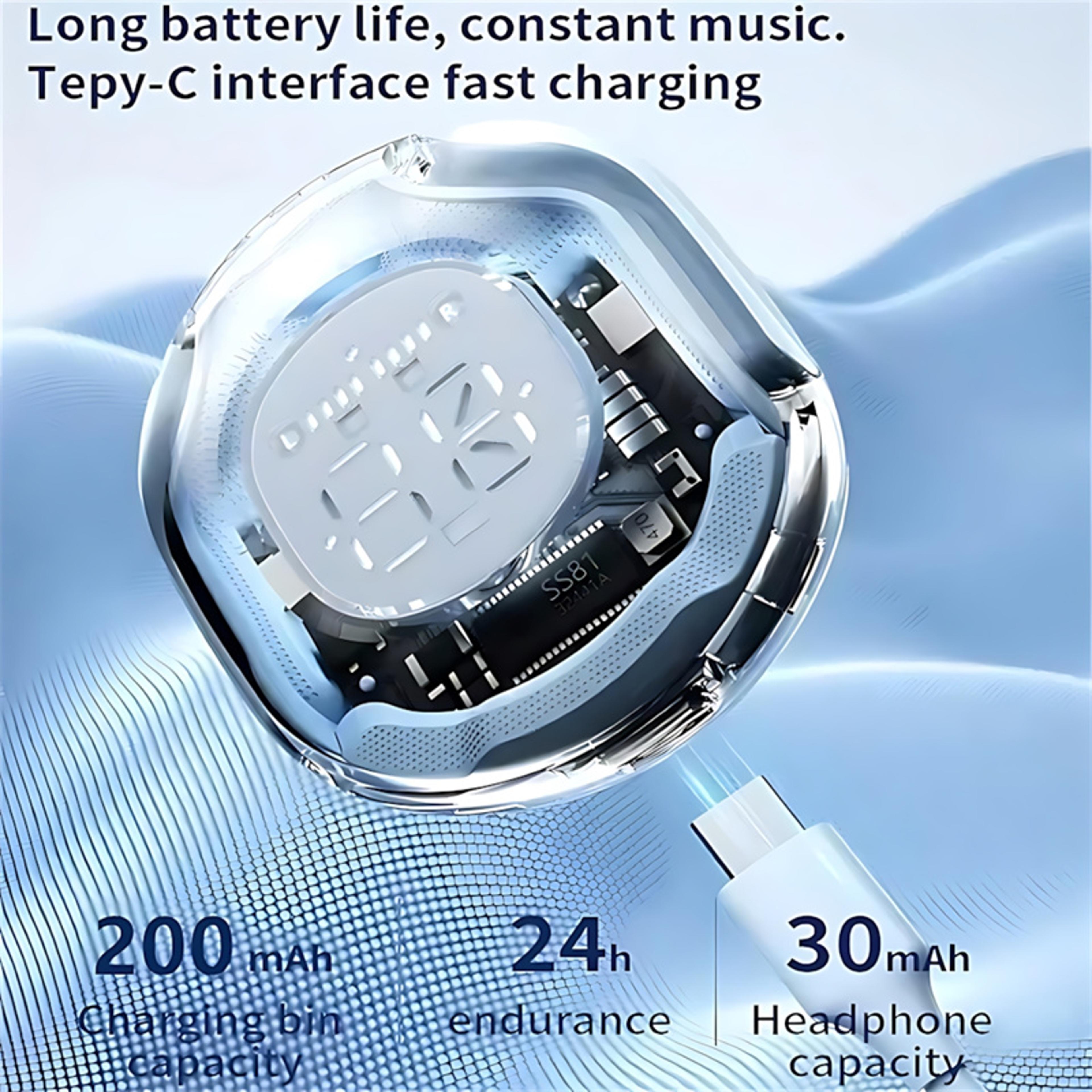 T8 PRO Wireless Bluetooth Earbuds With Transparent Charging Case And LED Battery Display 2