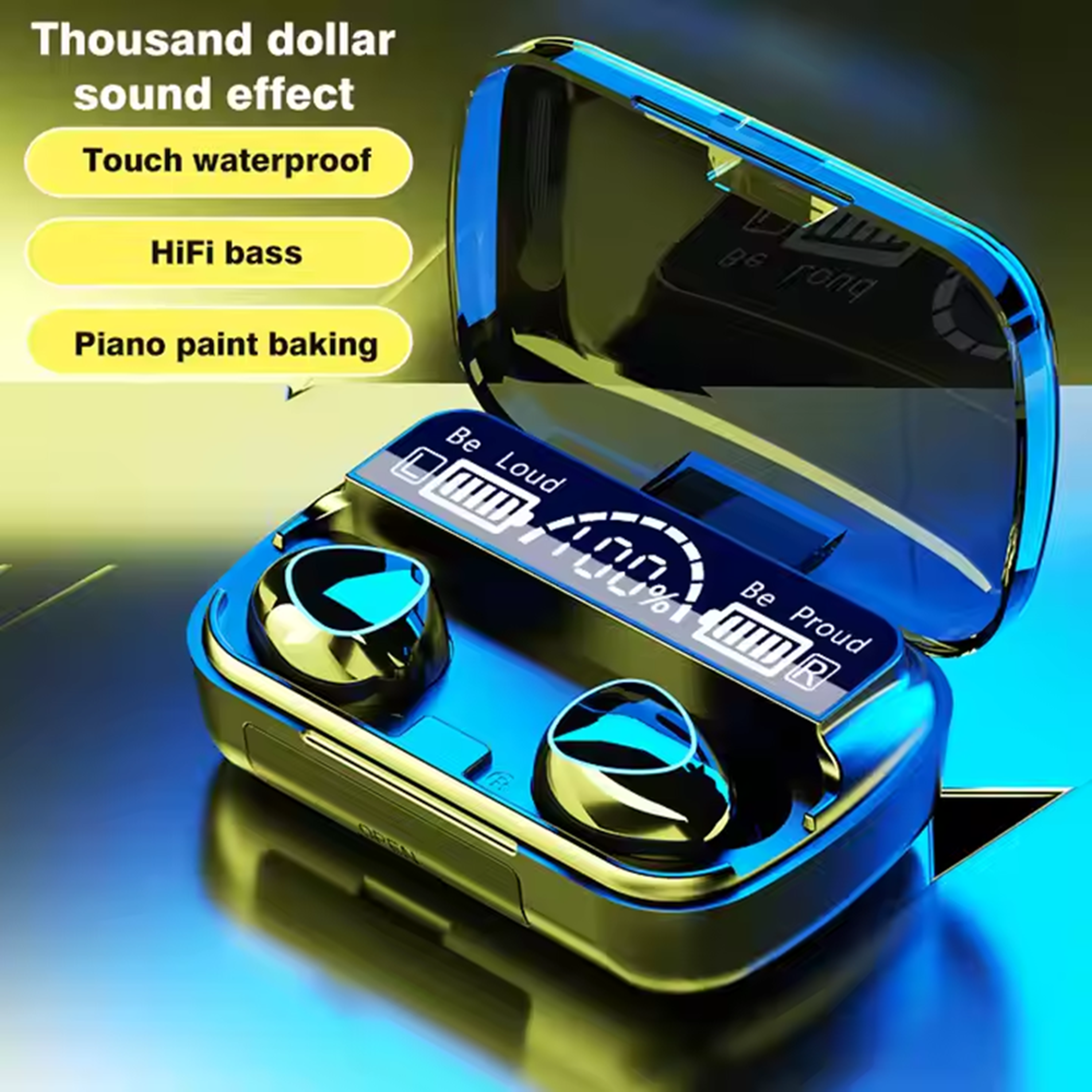 M10 Wireless Earbuds With Bluetooth 51 LED Display And Power Bank Charging Case 1