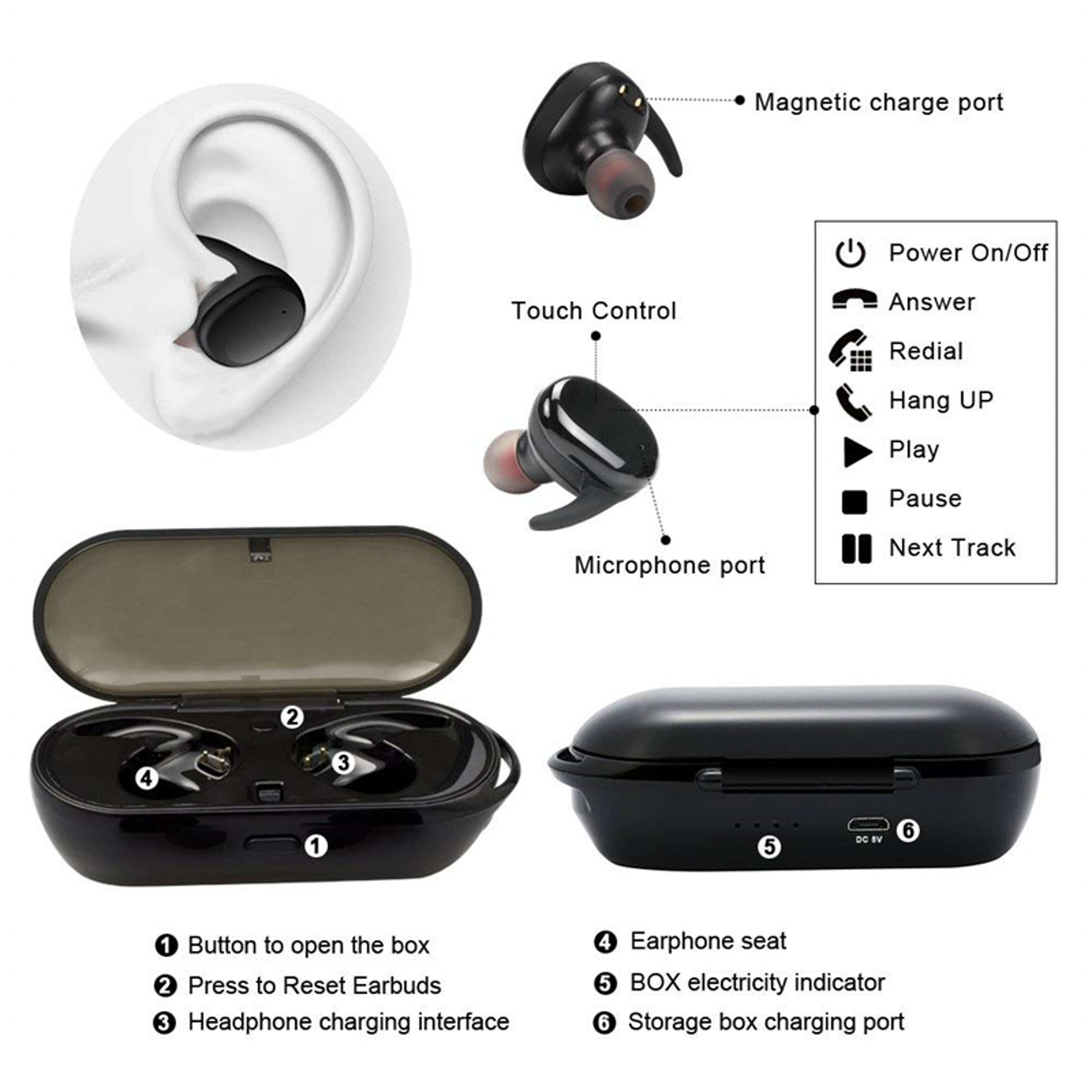 Y30 Wireless Earbuds Bluetooth 50 HiFi Stereo TWS Earbuds With Mic 4
