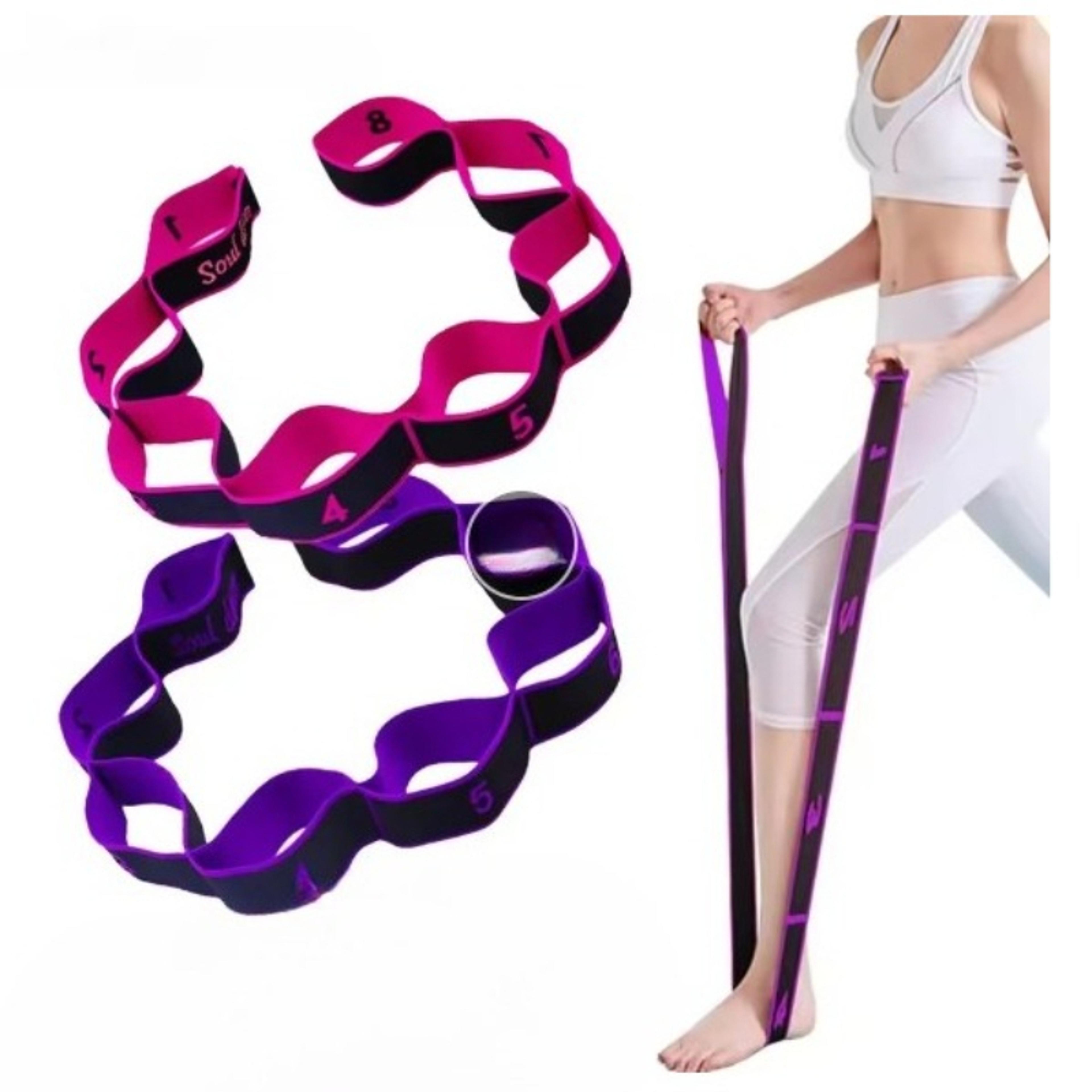 Multi Loop Yoga Stretching Strap High Elastic Resistance Band For Flexibility And Pilates 0