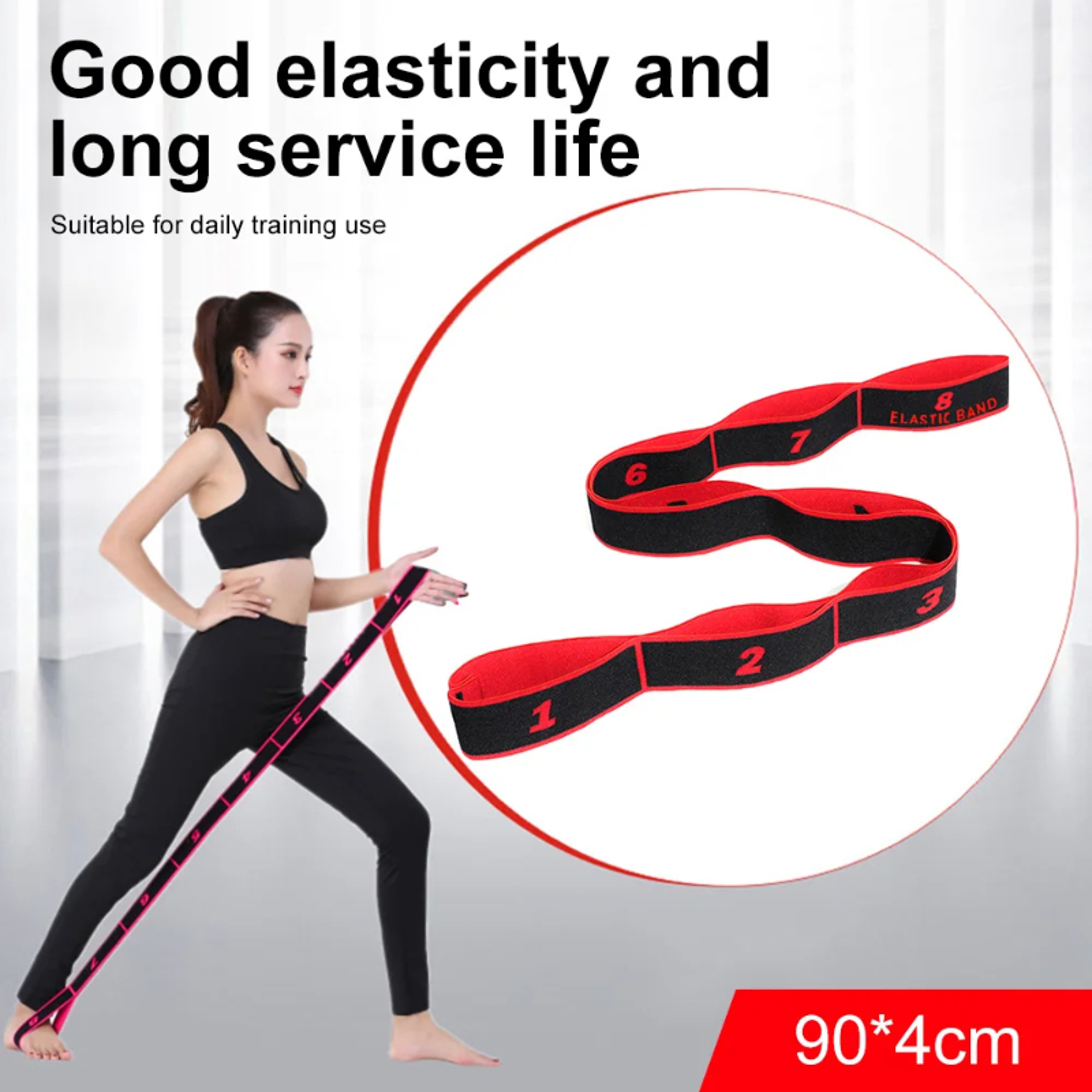 Multi Loop Yoga Stretching Strap High Elastic Resistance Band For Flexibility And Pilates 1
