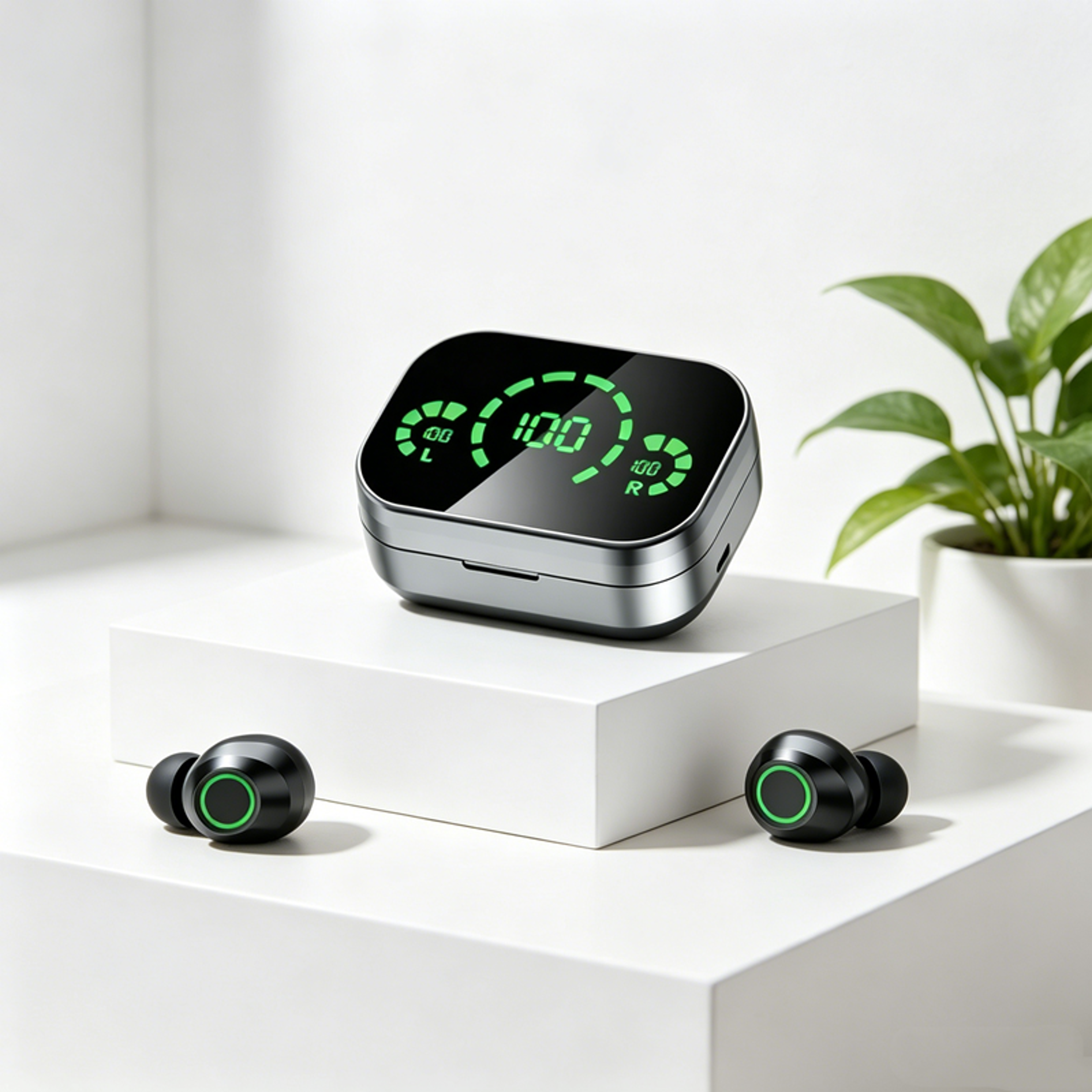 TWS Wireless Bluetooth Earbuds With Microphone And LED Charging Case 1