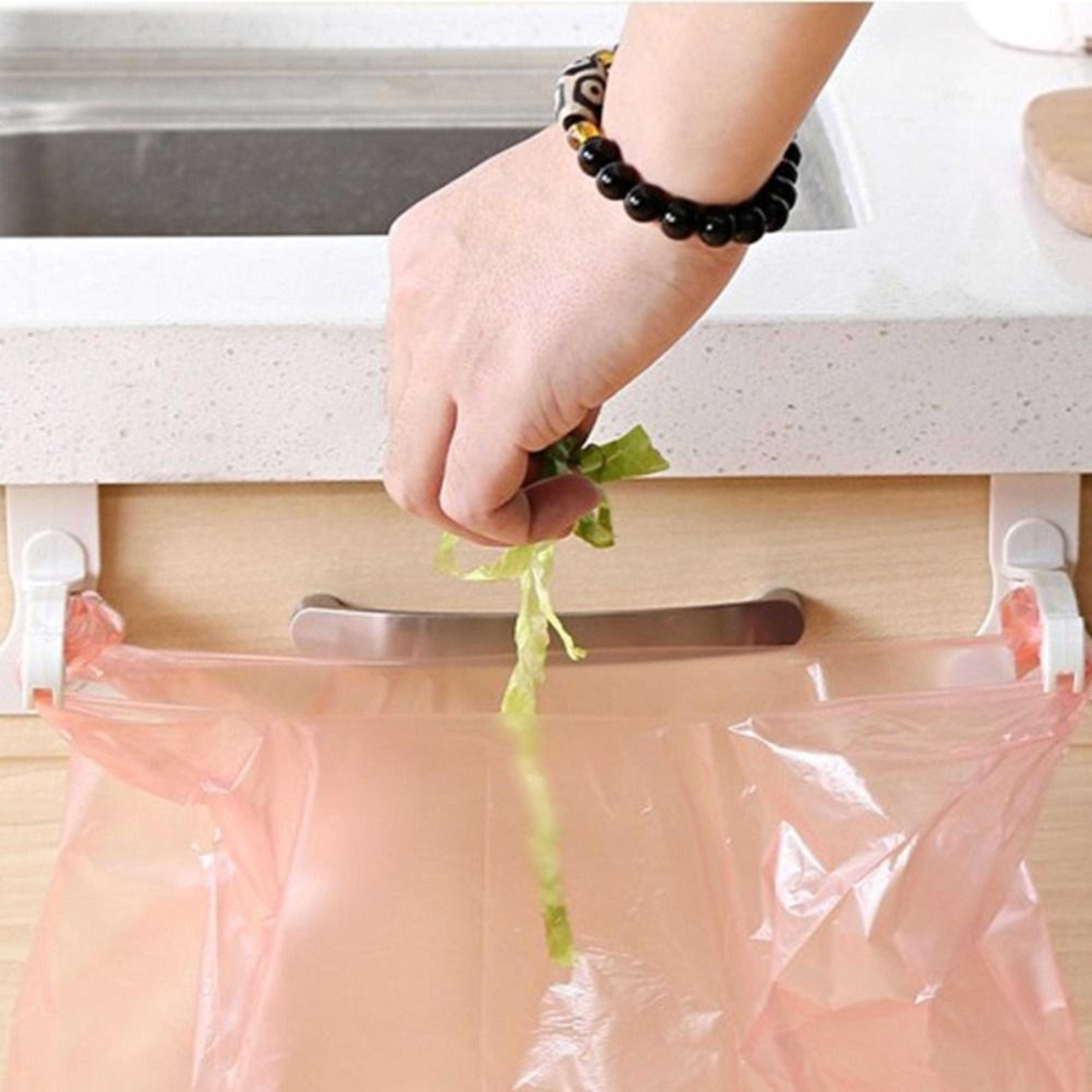 Cabinet Trash Bag Holder Over Door Kitchen Garbage Bag Hanger 2