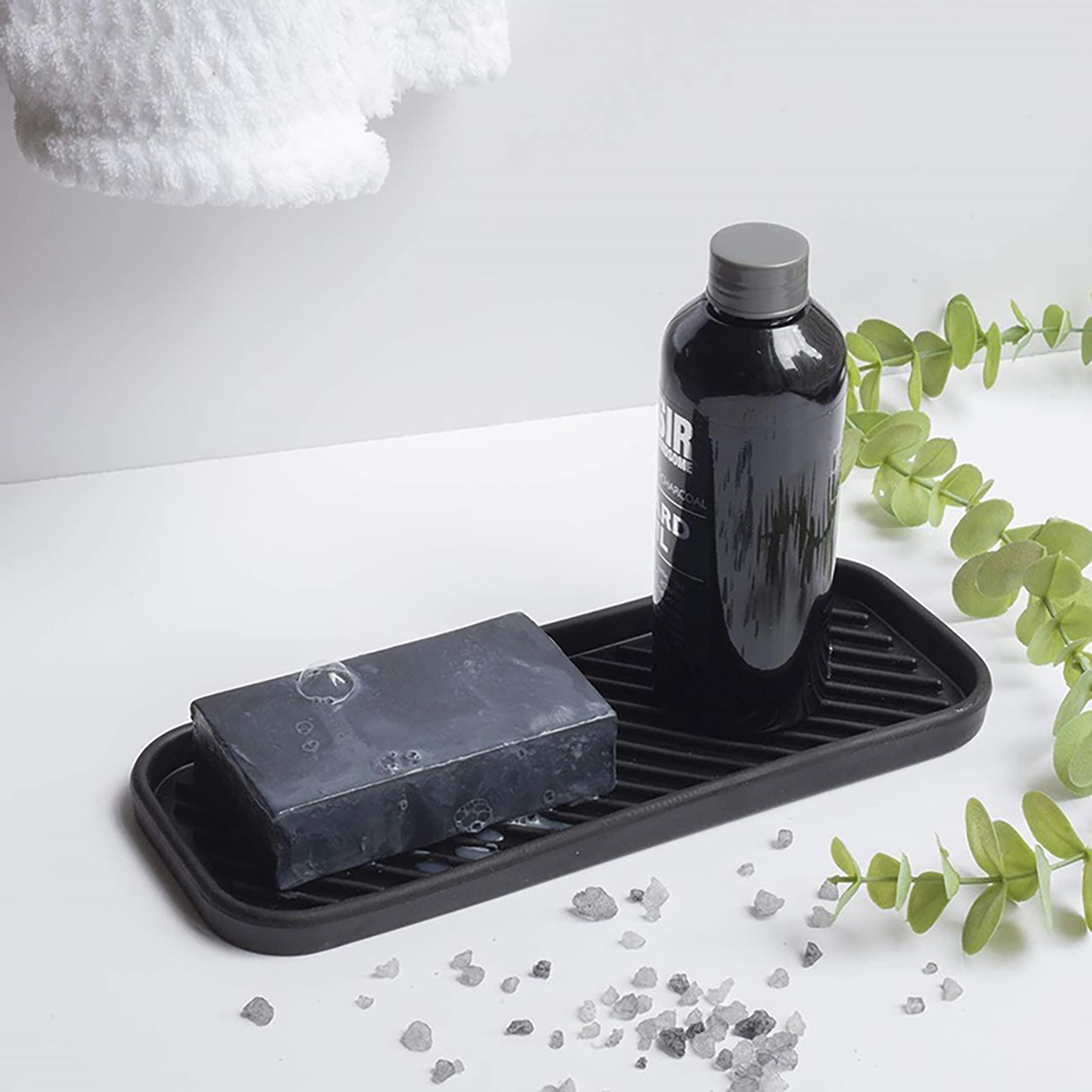 silicone sponge holder and sink organizer tray for soap dispenser