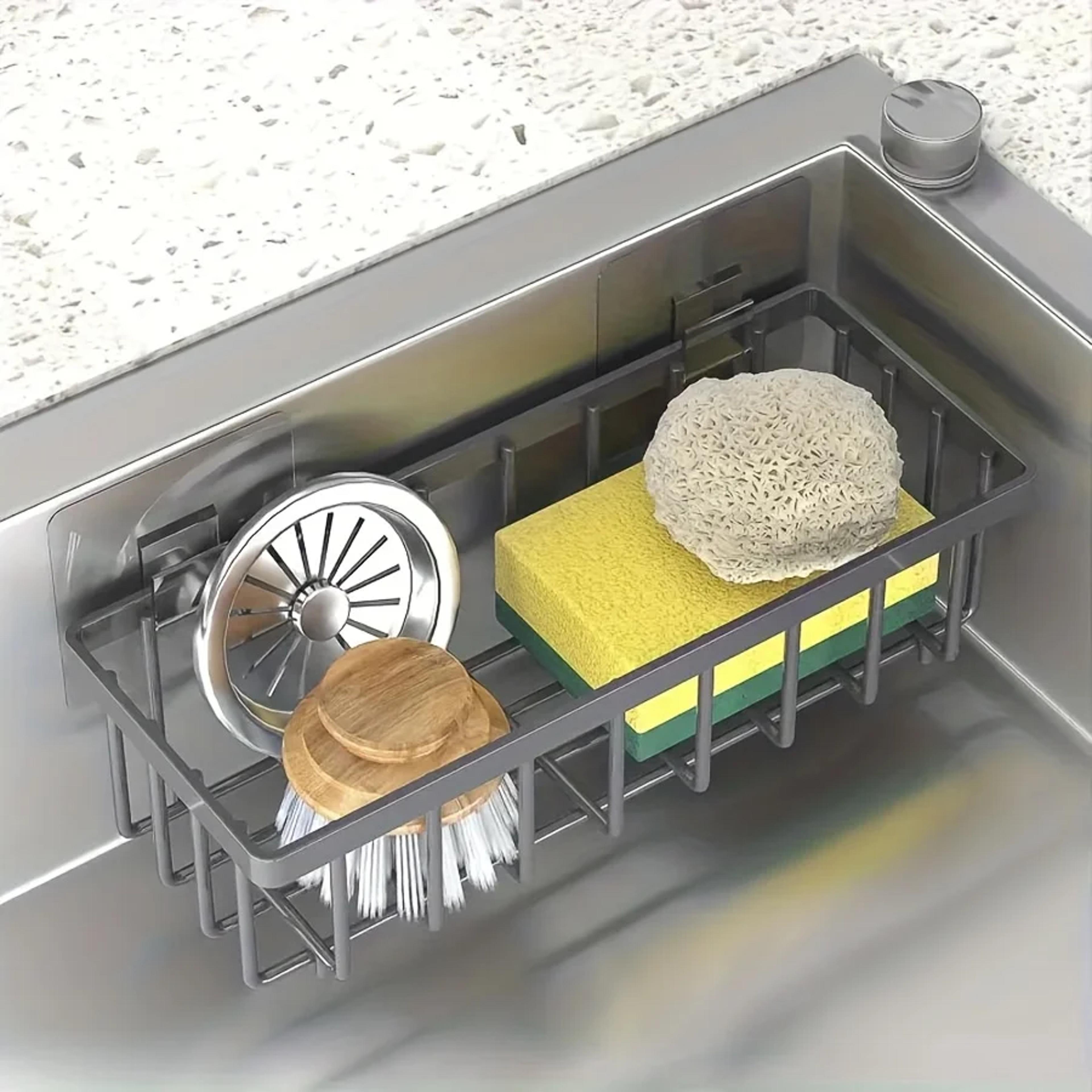 No Drill Kitchen Sink Organizer With Sponge Holder And Towel Rack 2