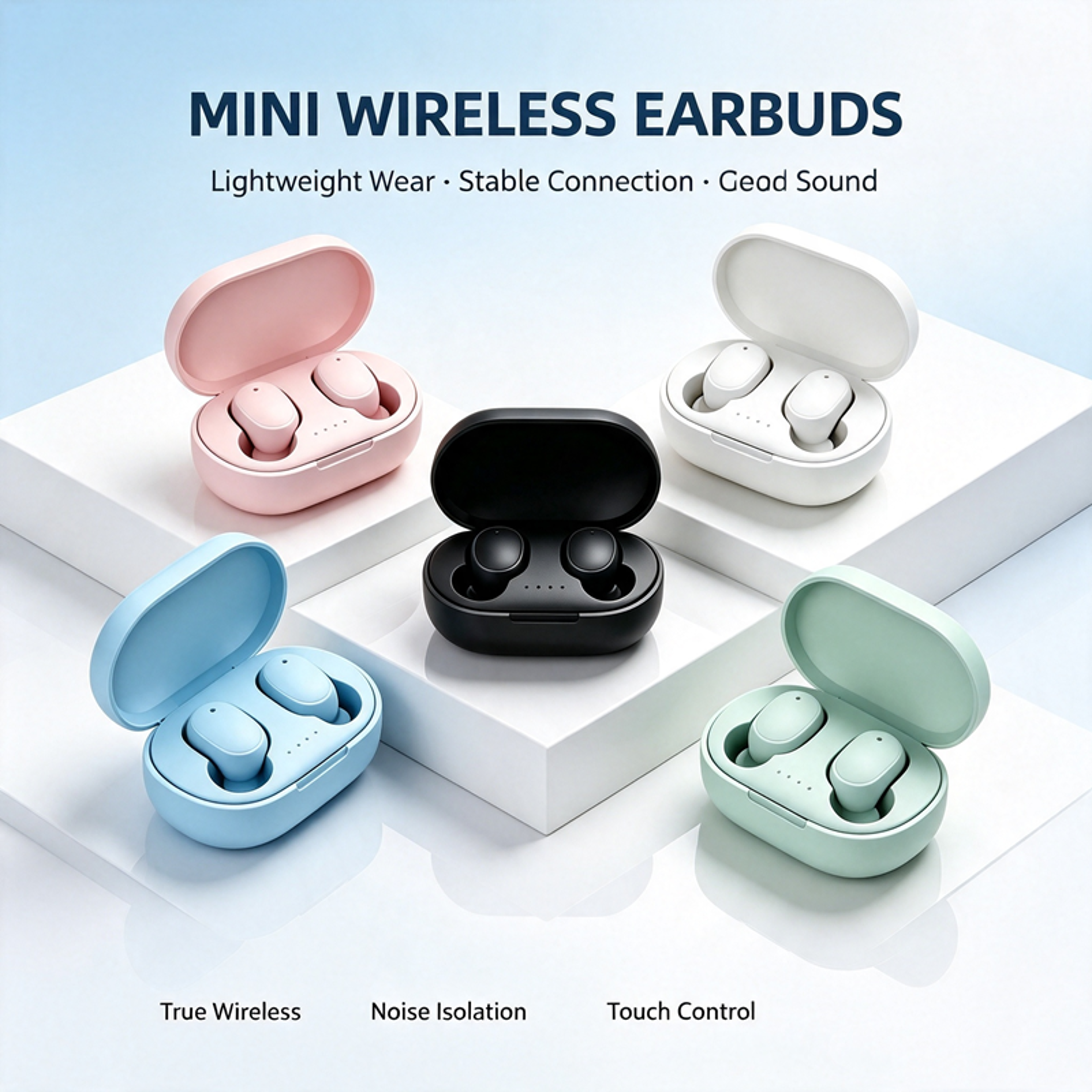 A6S TWS Wireless Earbuds With Mic Noise Cancelling Bluetooth Headphones 2