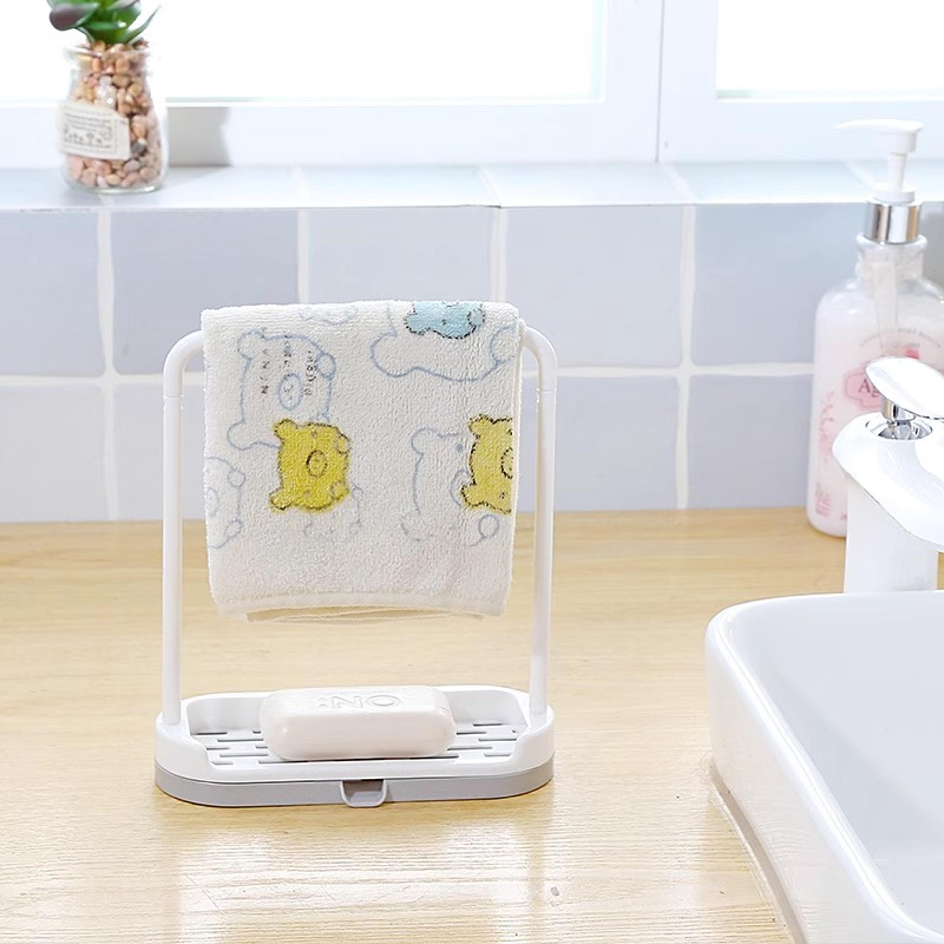 Kitchen Sink Caddy With Sponge Holder Dishcloth Drying Rack And Drain Tray 3