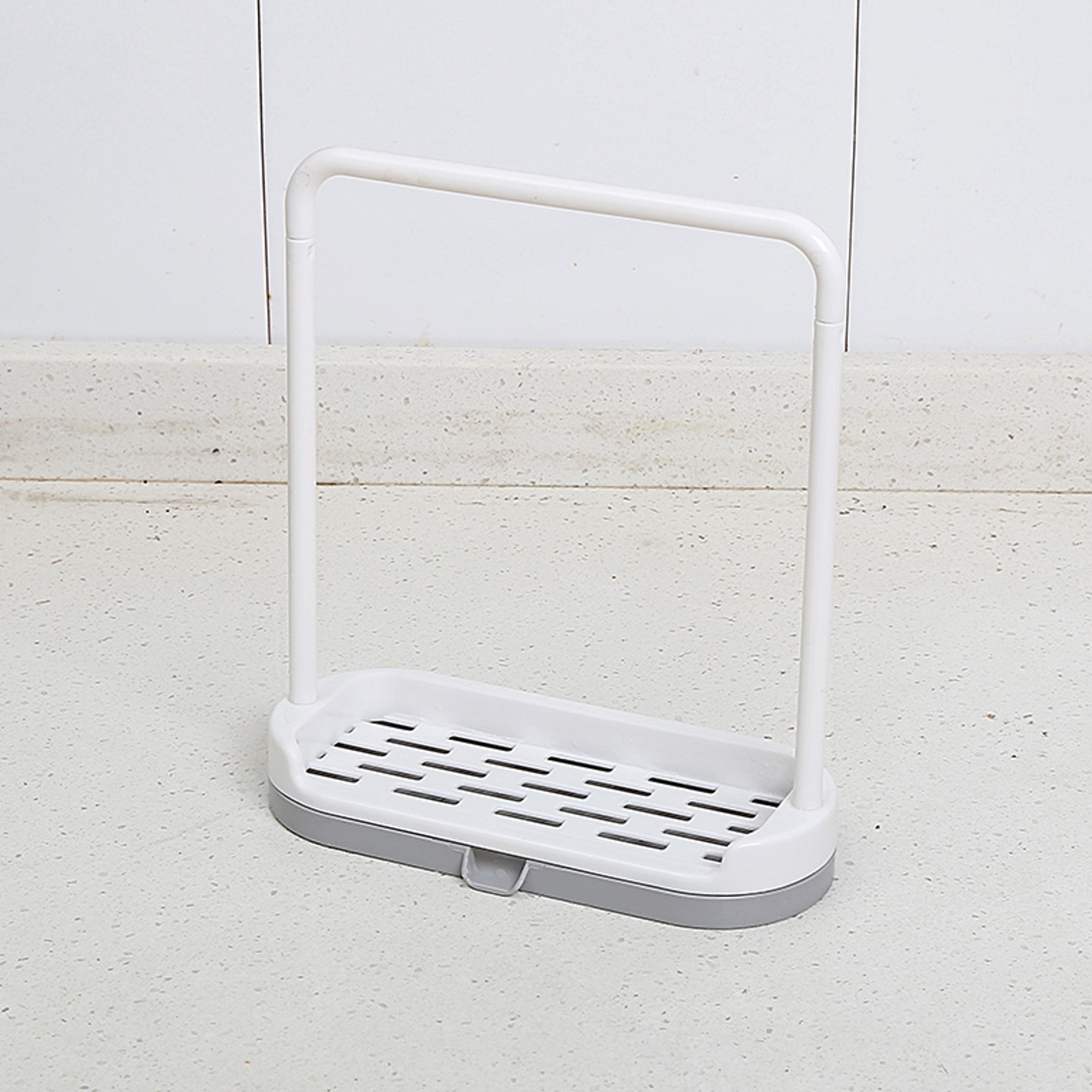 Kitchen Sink Caddy With Sponge Holder Dishcloth Drying Rack And Drain Tray 6