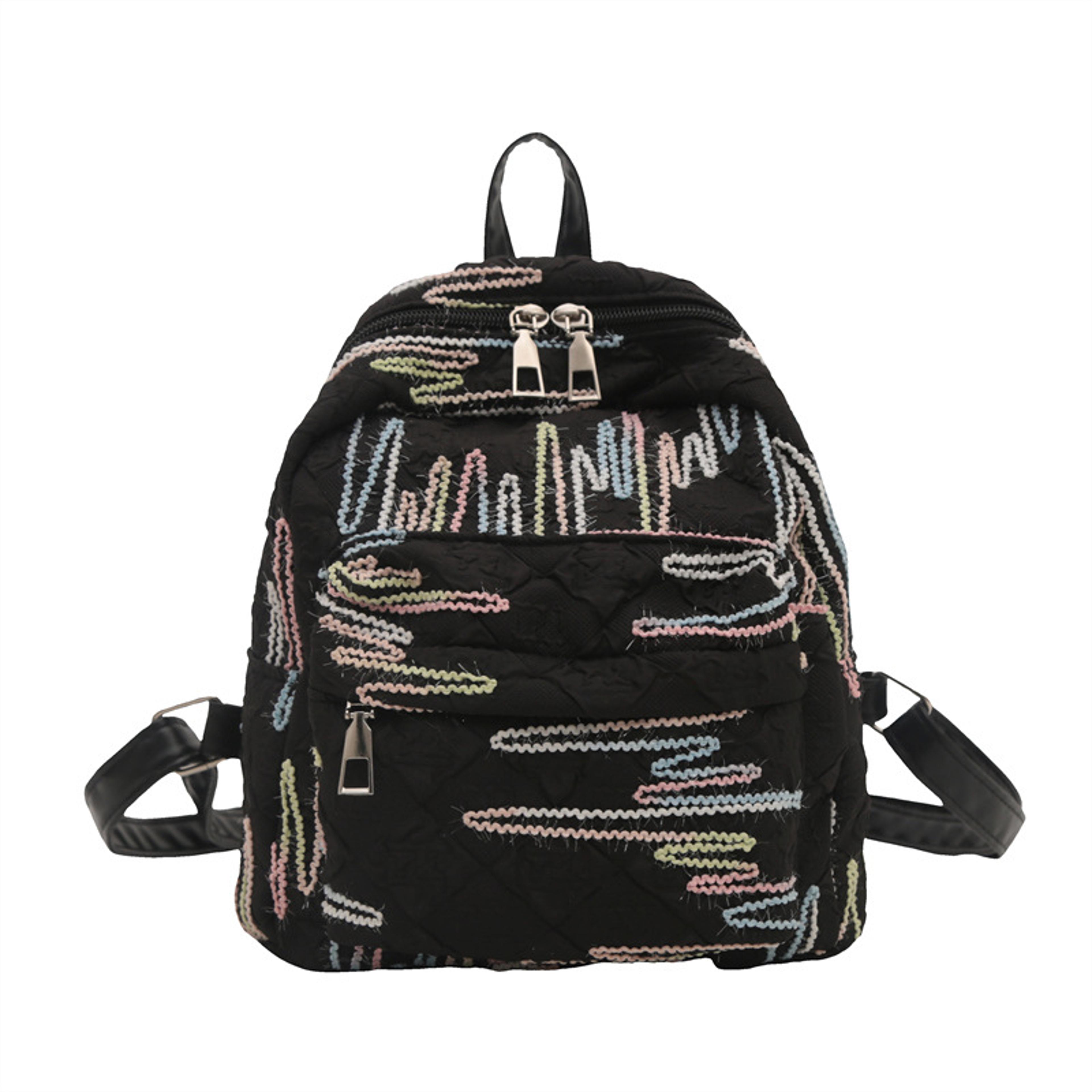 Cloud Charm Embroidered Mini Backpack Lightweight Cute Small Backpack With Colorful Stitching 11