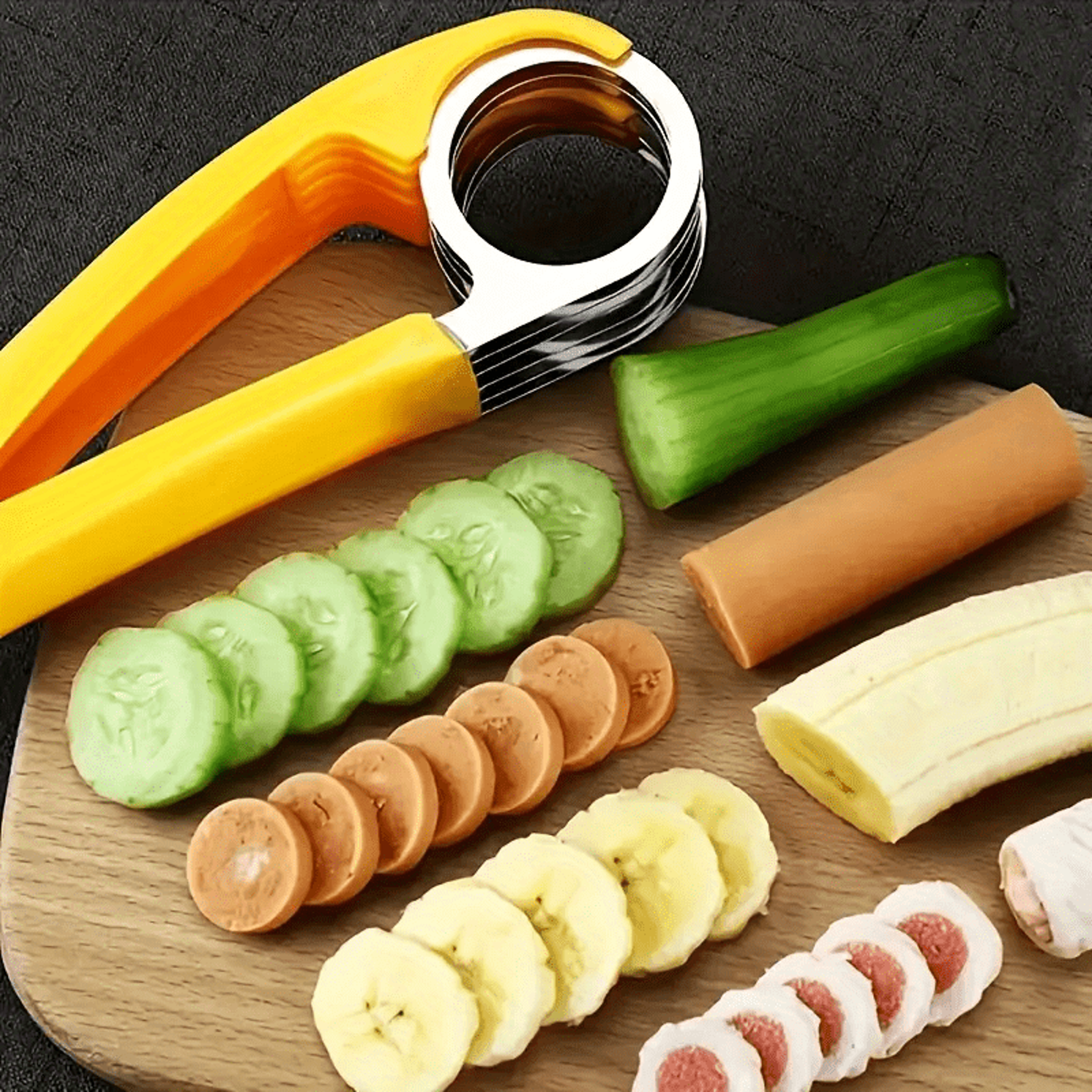 Stainless Steel Banana Slicer And Cucumber Cutter For Quick Even Slices 3
