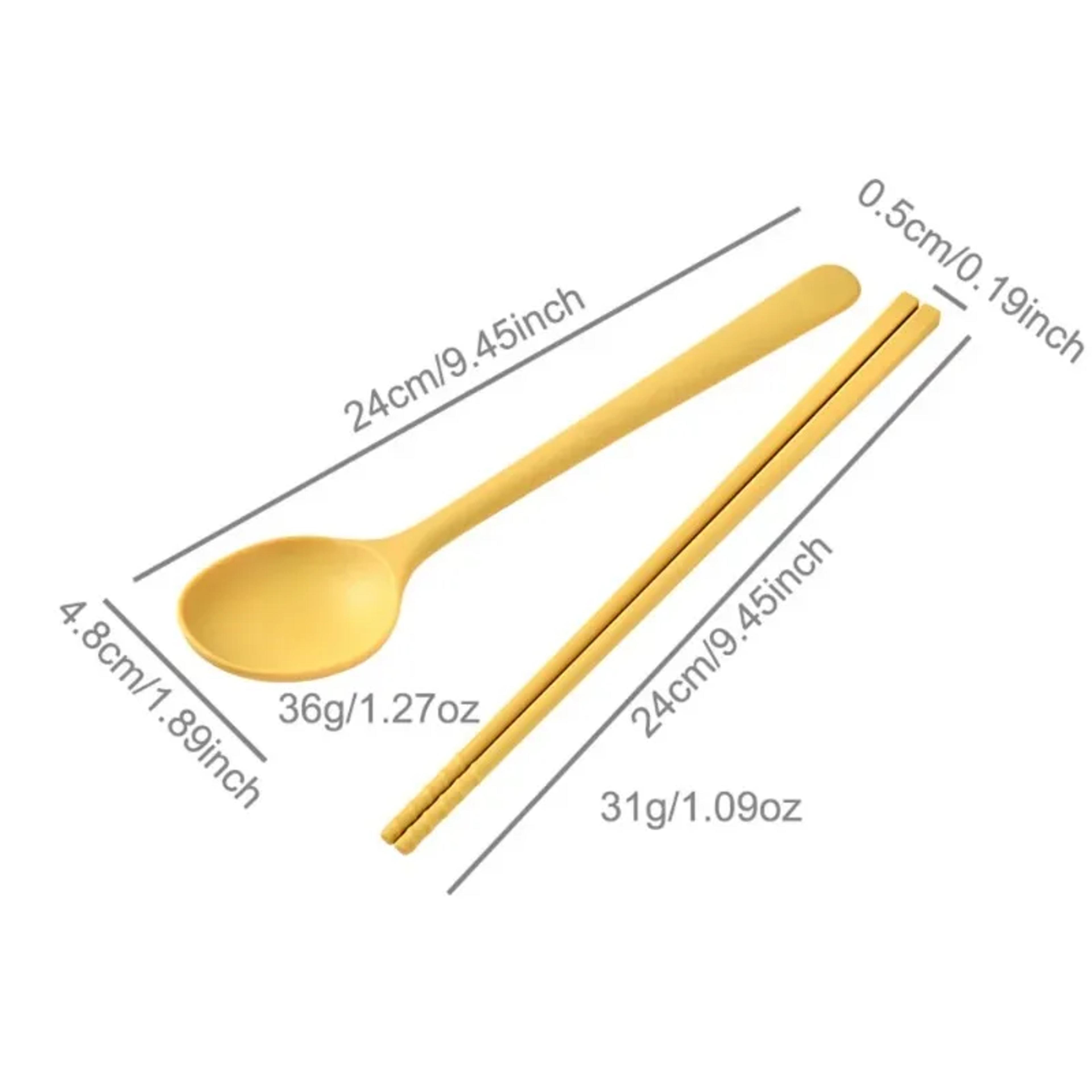Silicone Flatware Set With Chopsticks And Coffee Dessert Spoons 3