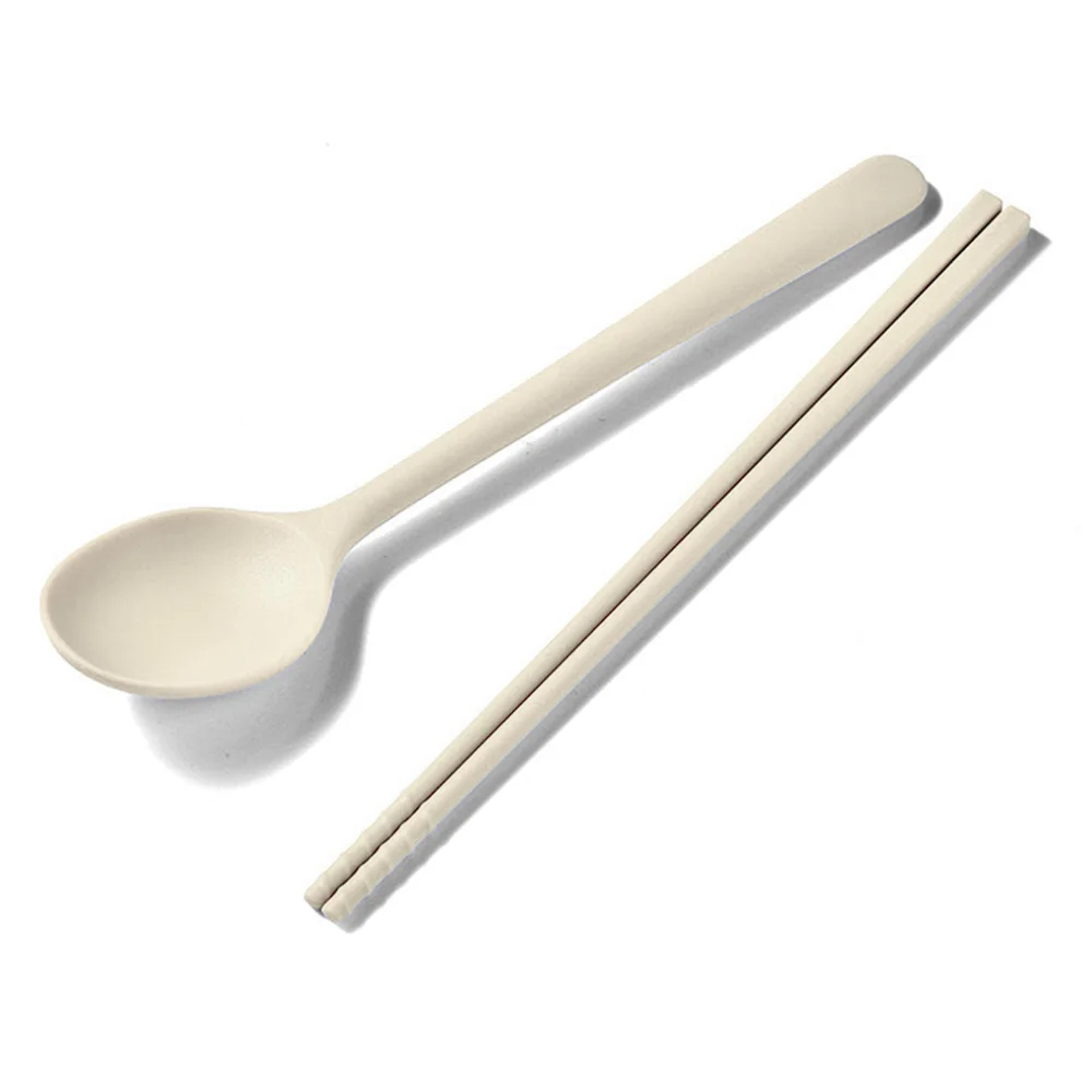 Silicone Flatware Set With Chopsticks And Coffee Dessert Spoons 8