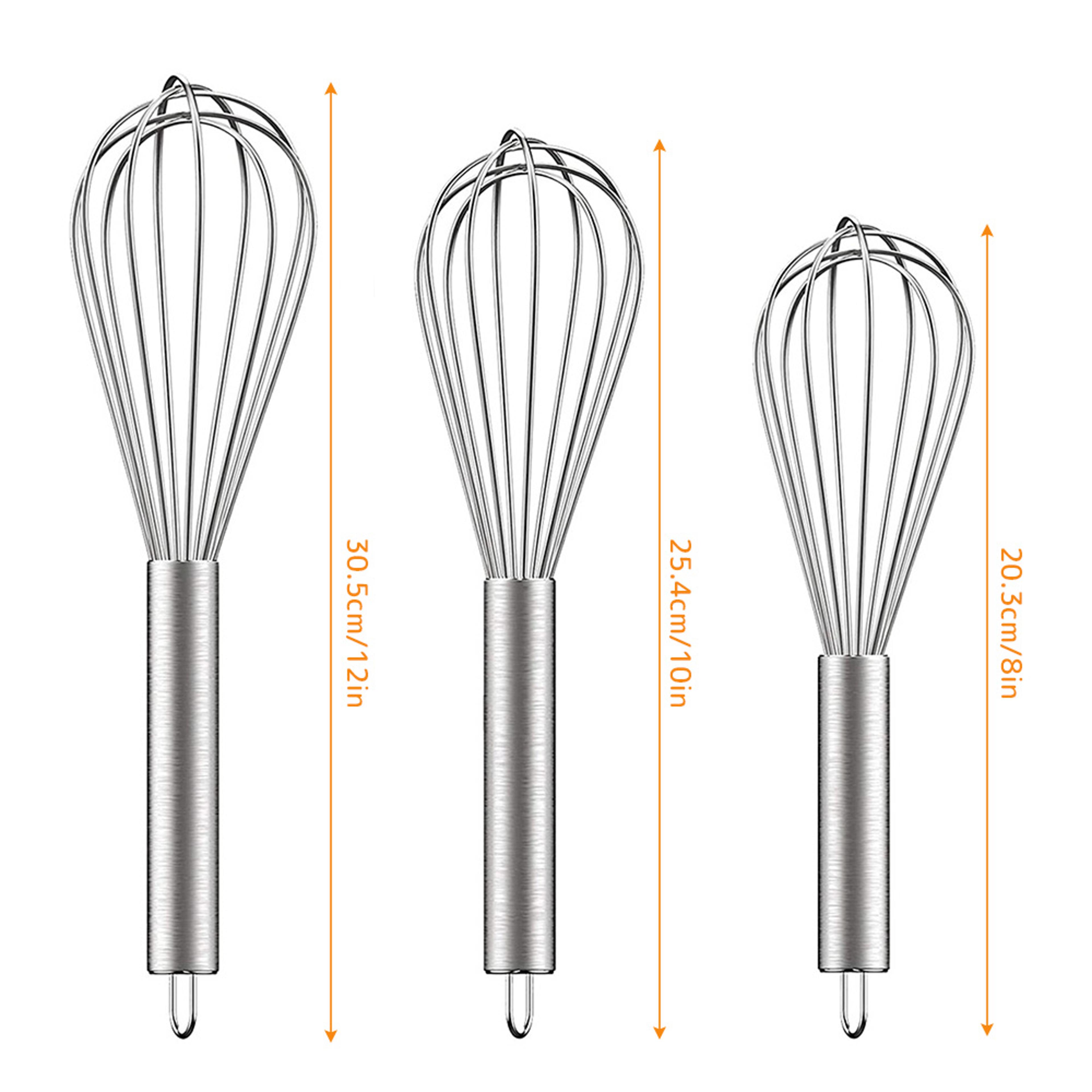 Stainless Steel Whisk Set Balloon Whisks For Cooking And Baking 2