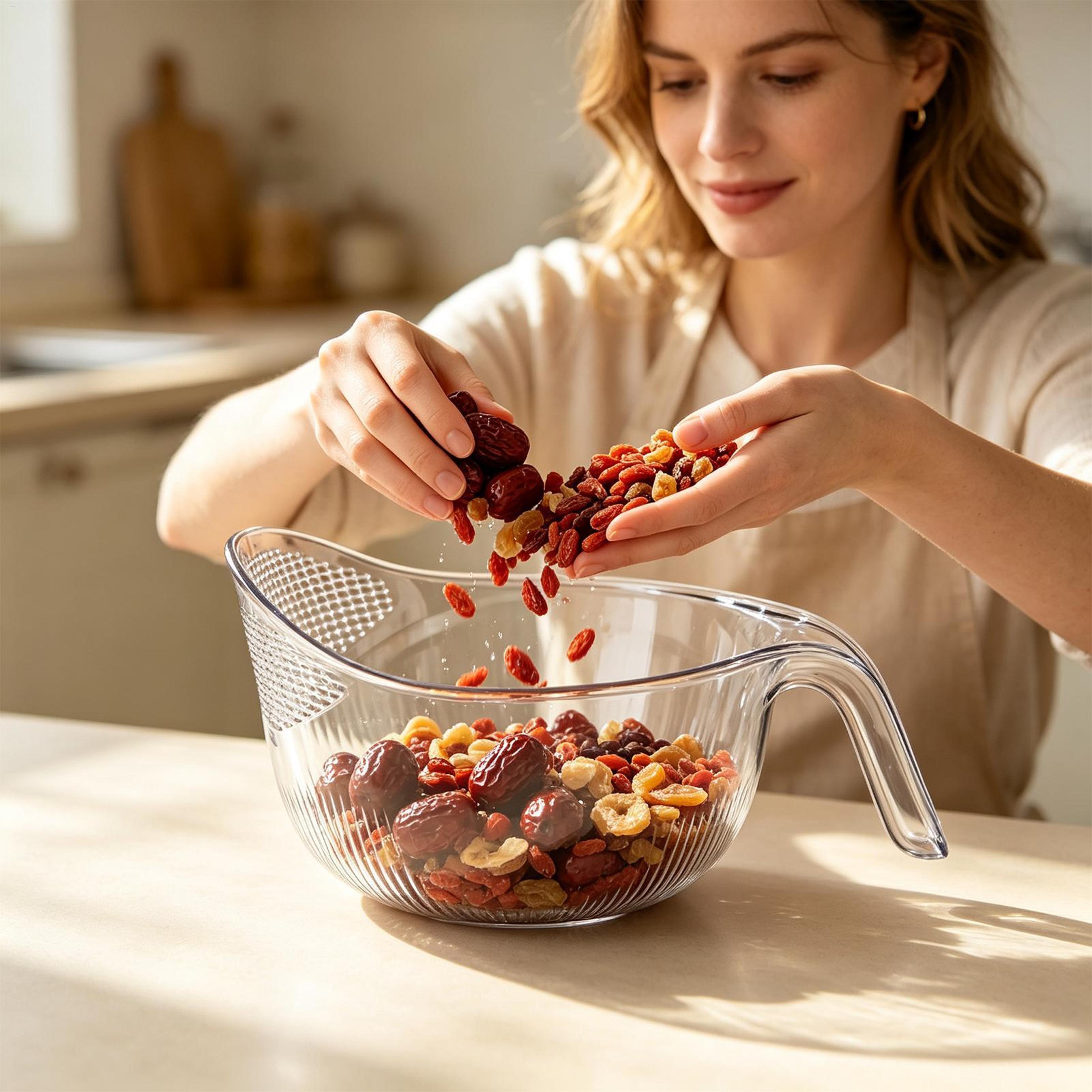 Multifunctional Rice Washing Bowl And Kitchen Colander For Grains Beans Fruits And Vegetables 3