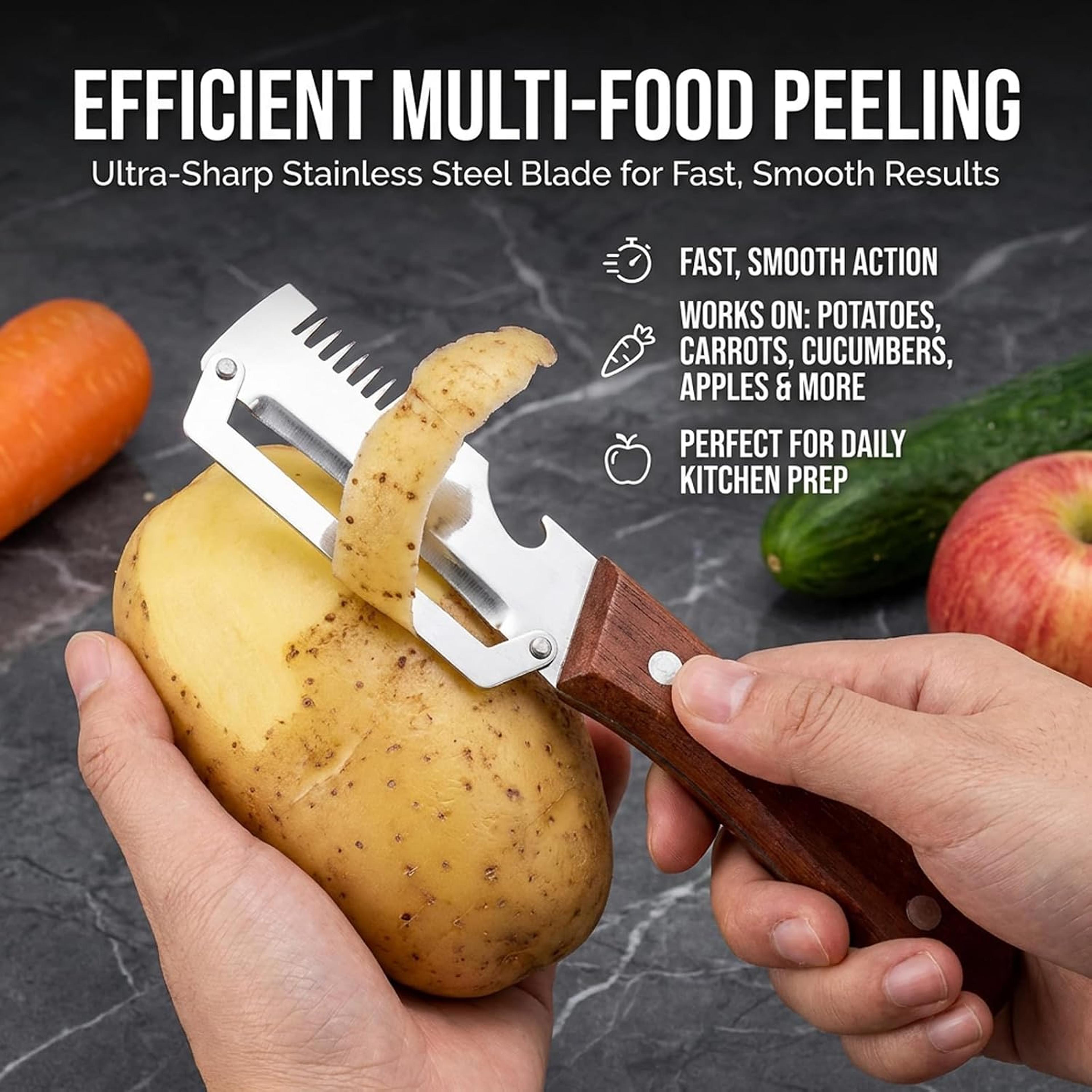 Stainless Steel Vegetable Peeler And Vegetable Slicer Shredder Set 1