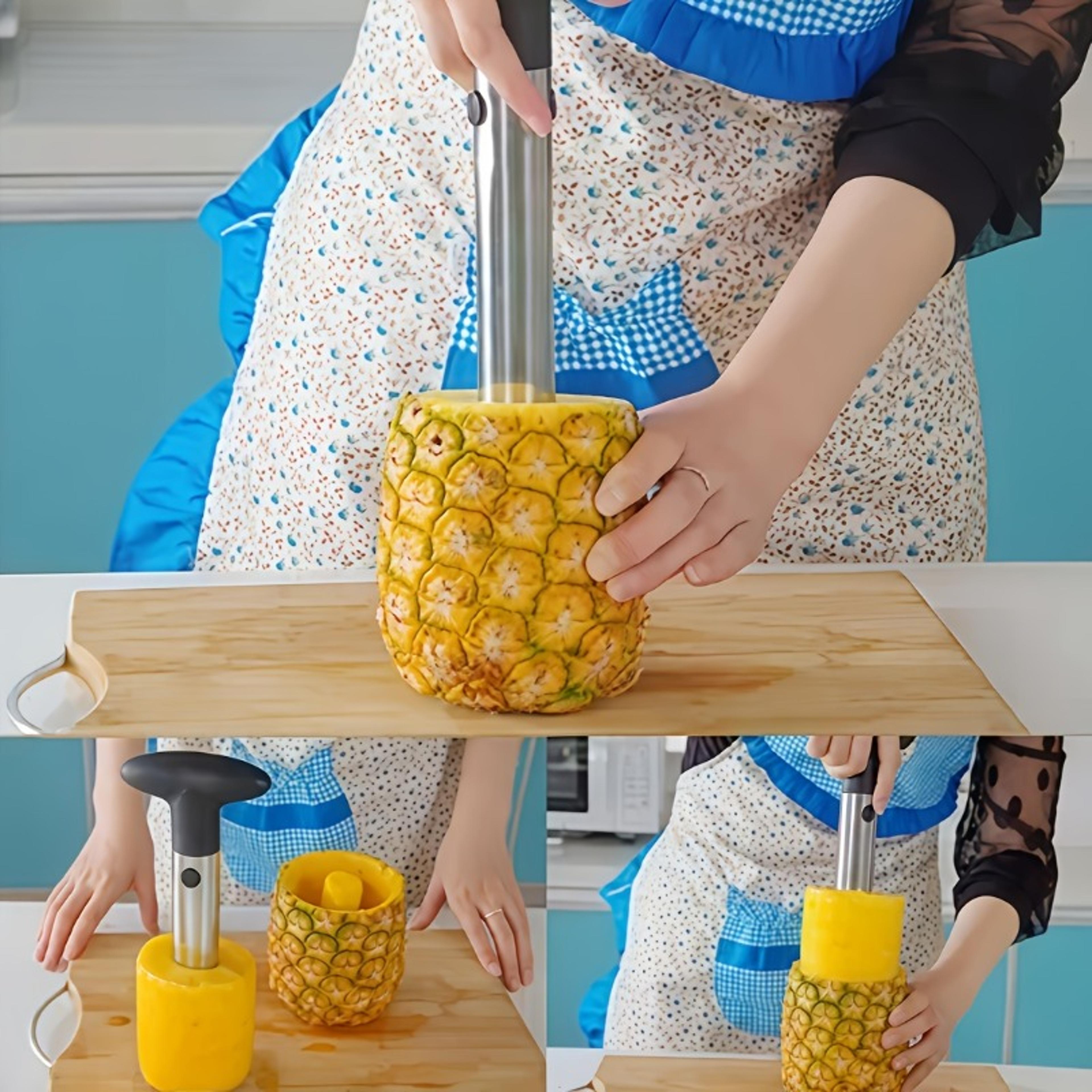 Stainless Steel Pineapple Corer And Pineapple Slicer With T Handle 3