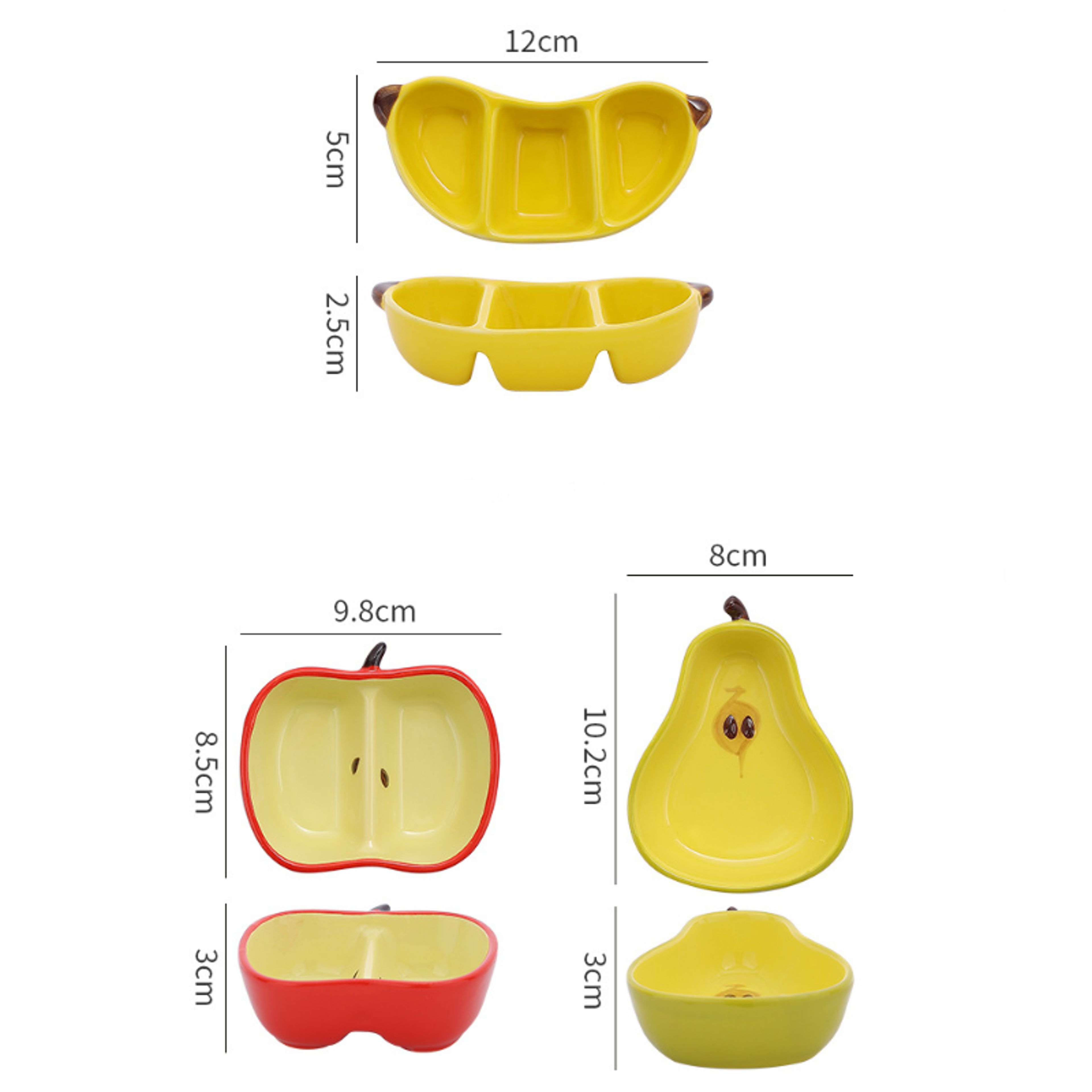 Fruit Shaped Ceramic Dipping Dish Mini Sauce And Snack Plate 2