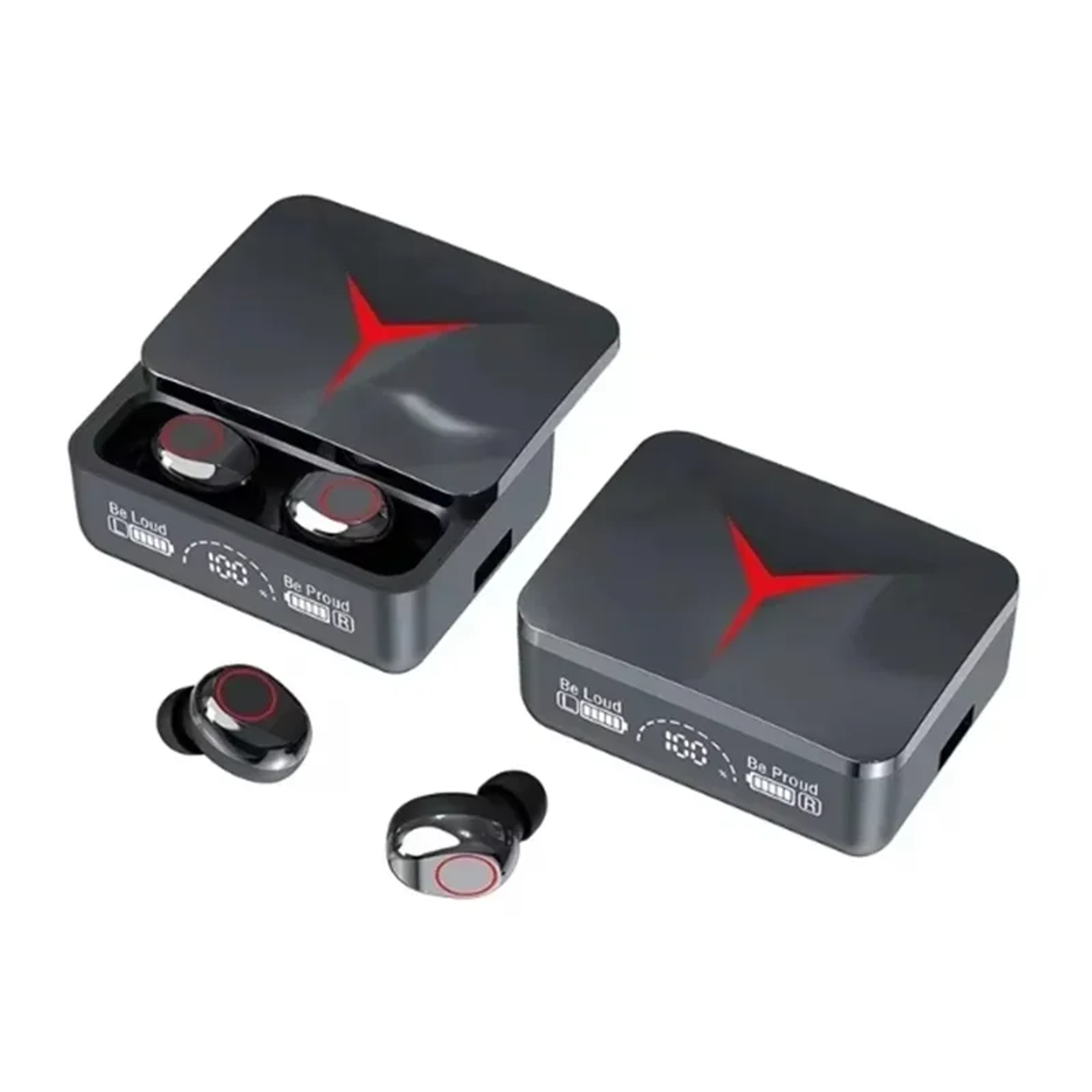 m90 tws wireless earbuds bluetooth 5.3 gaming earbuds with led charging case