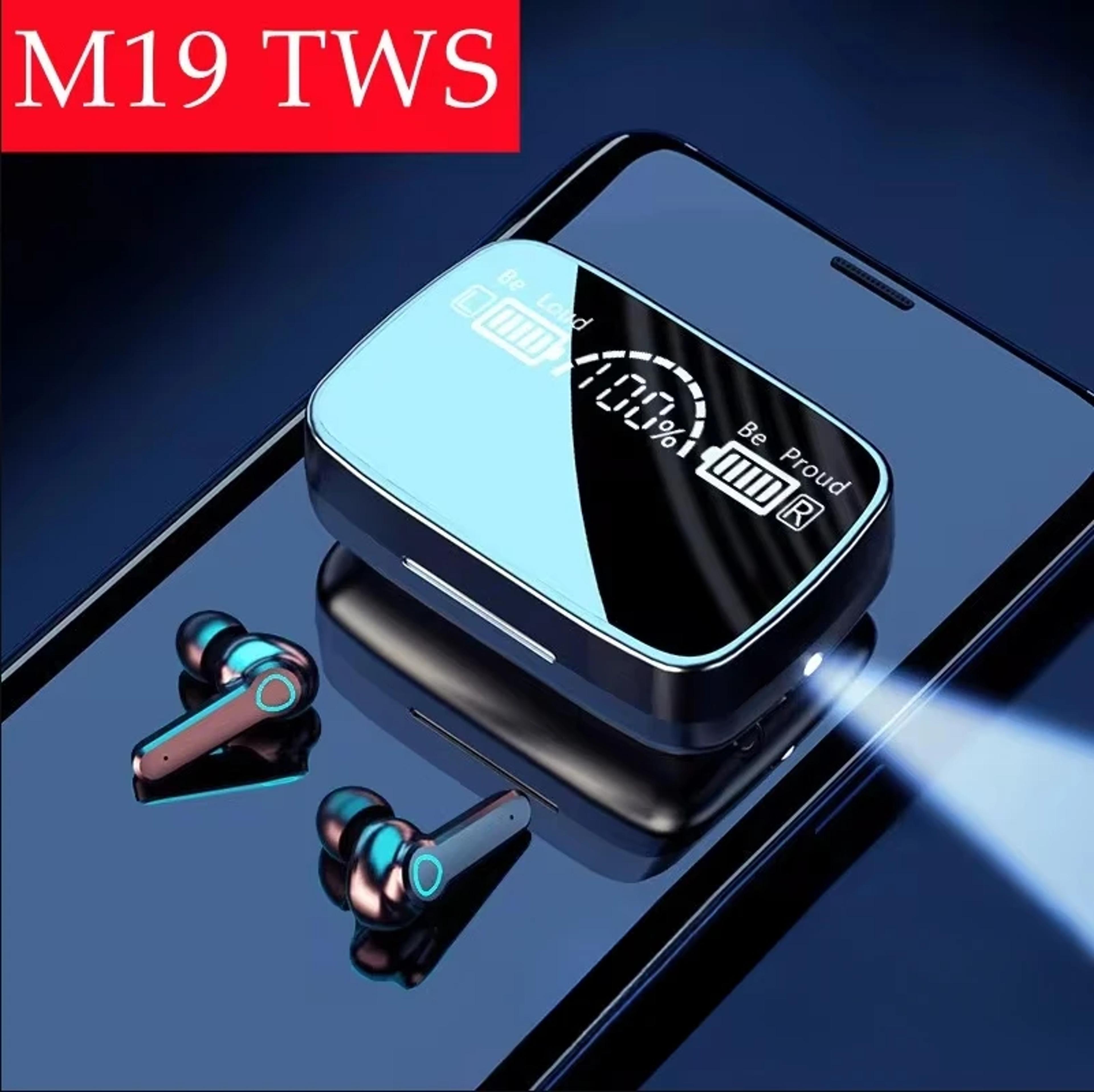 M19 TWS Wireless Bluetooth Earbuds With LED Display Touch Control And Mic 1
