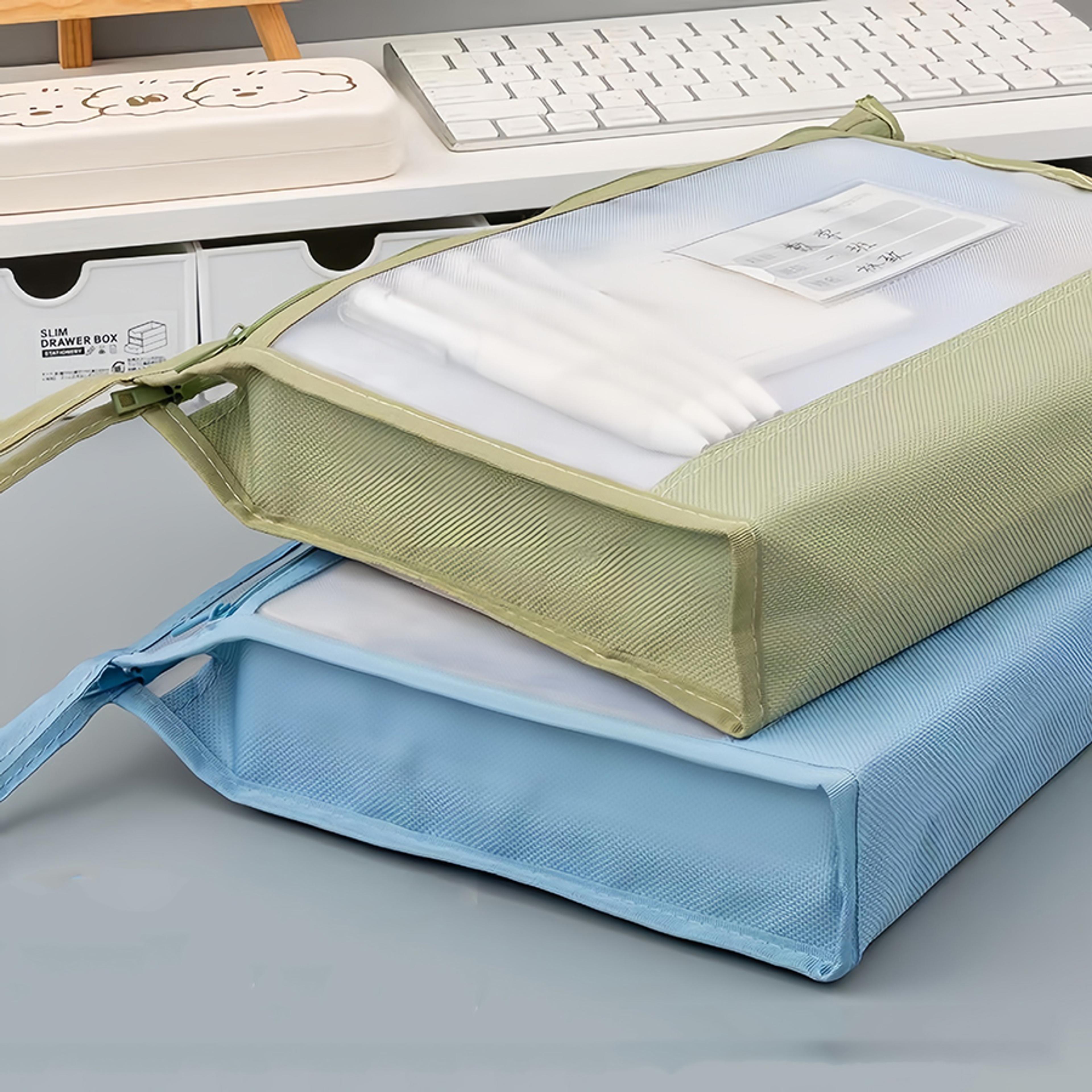 Transparent Mesh Document Organizer With Double Zipper And Portable Handle 1
