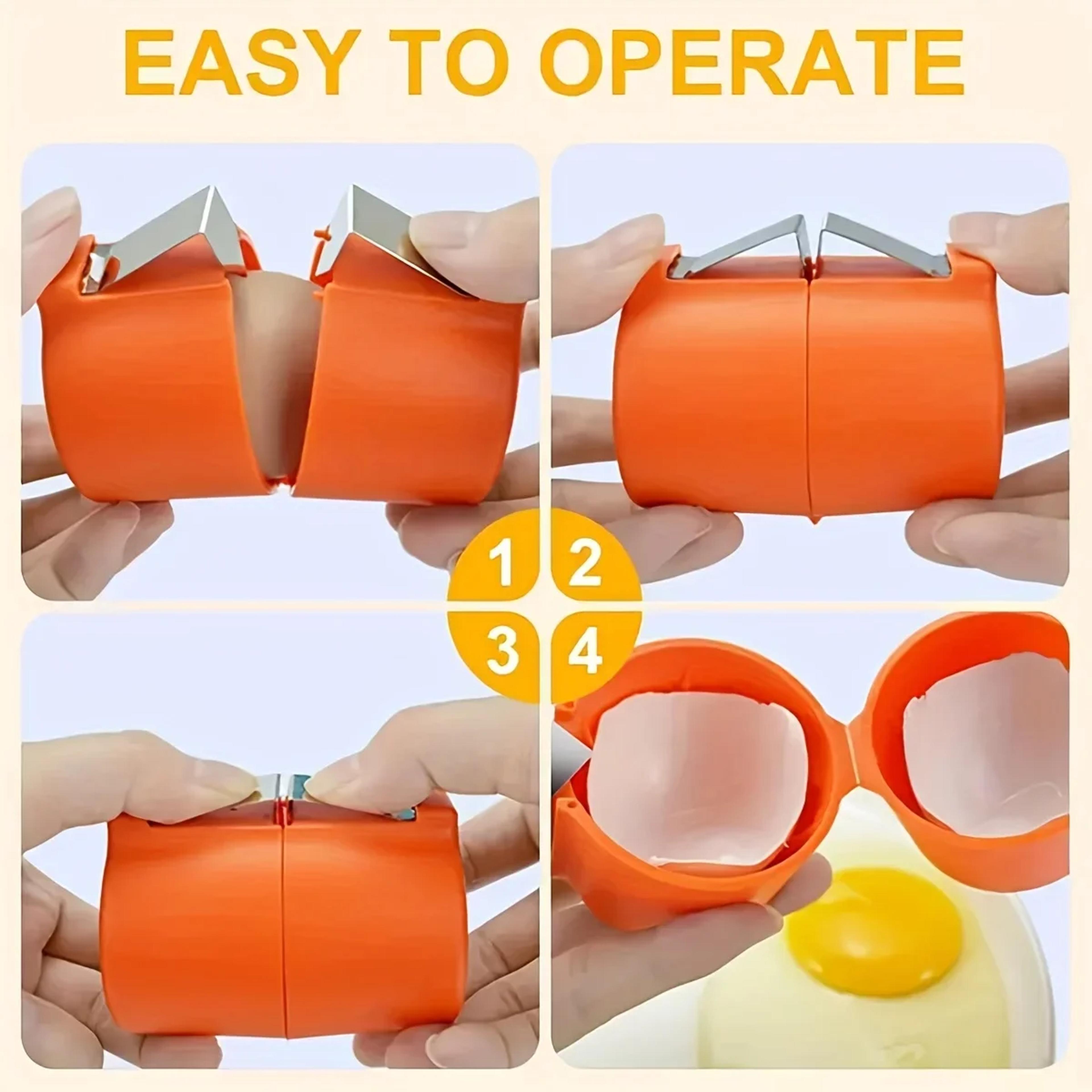EasyPress Egg Shell Opener Handheld Egg Cracker Tool For Quick Clean Cooking 6
