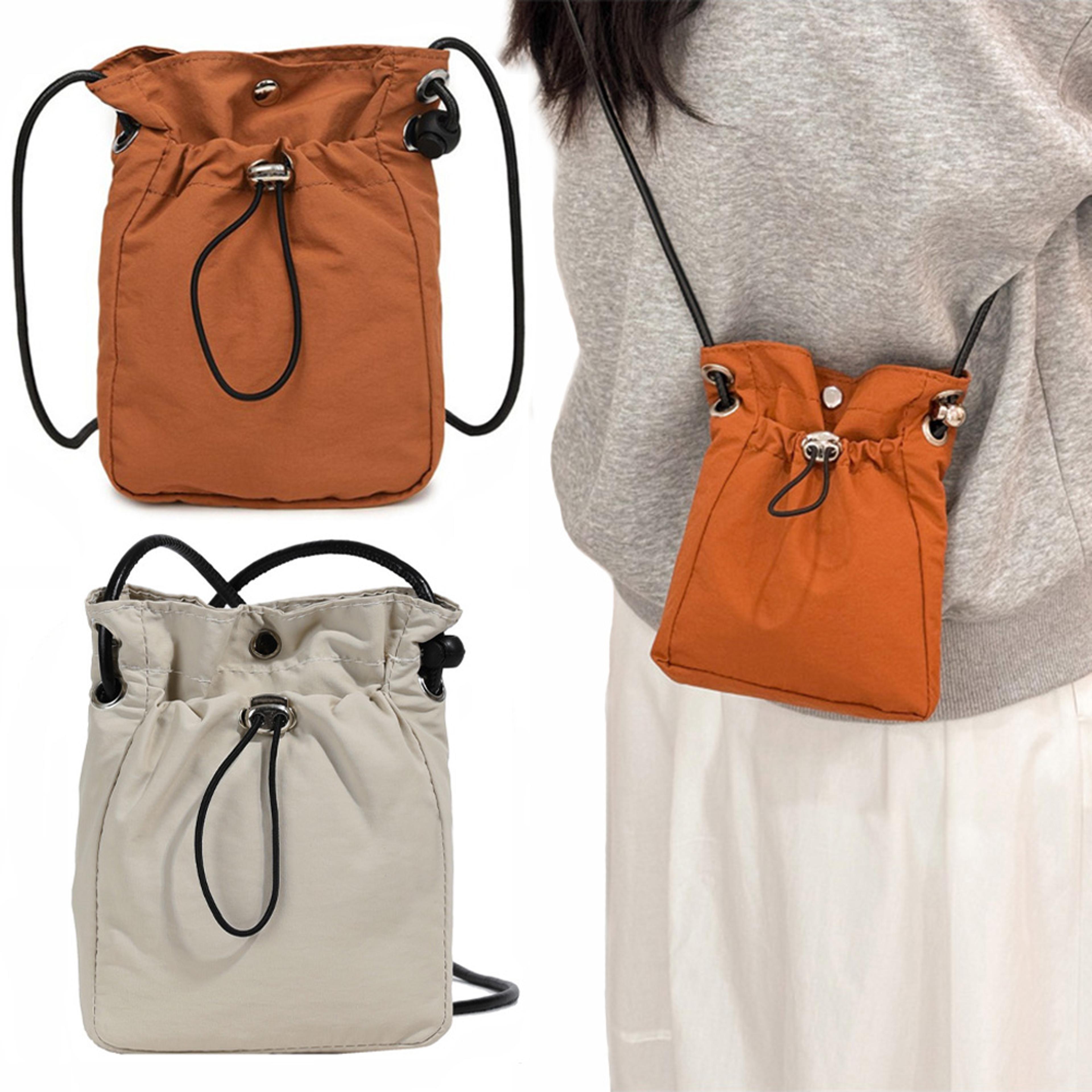everyday mini nylon crossbody bag with phone wallet and adjustable strap