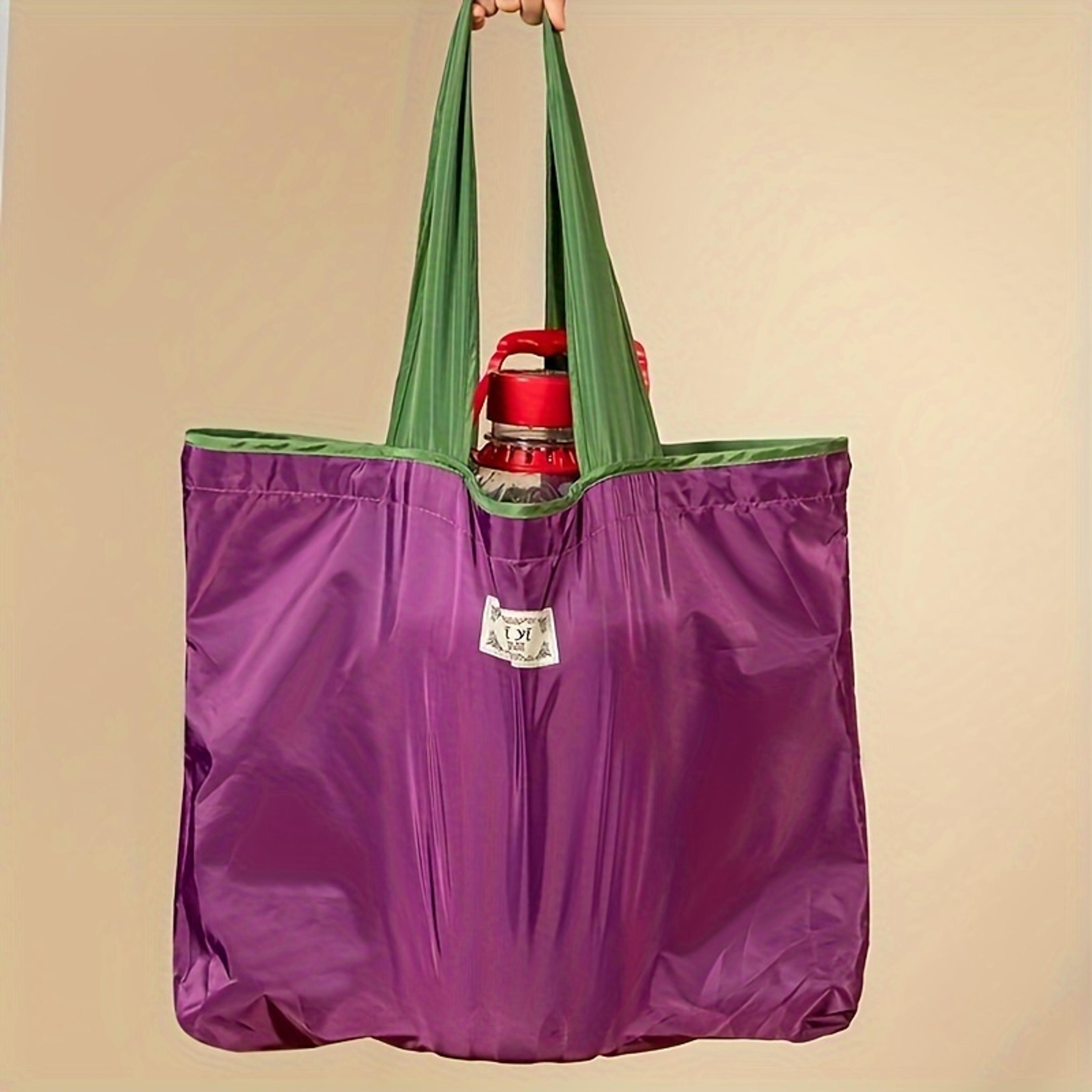 Large Capacity Reusable Shopping Bag Foldable Drawstring Shoulder Tote 0