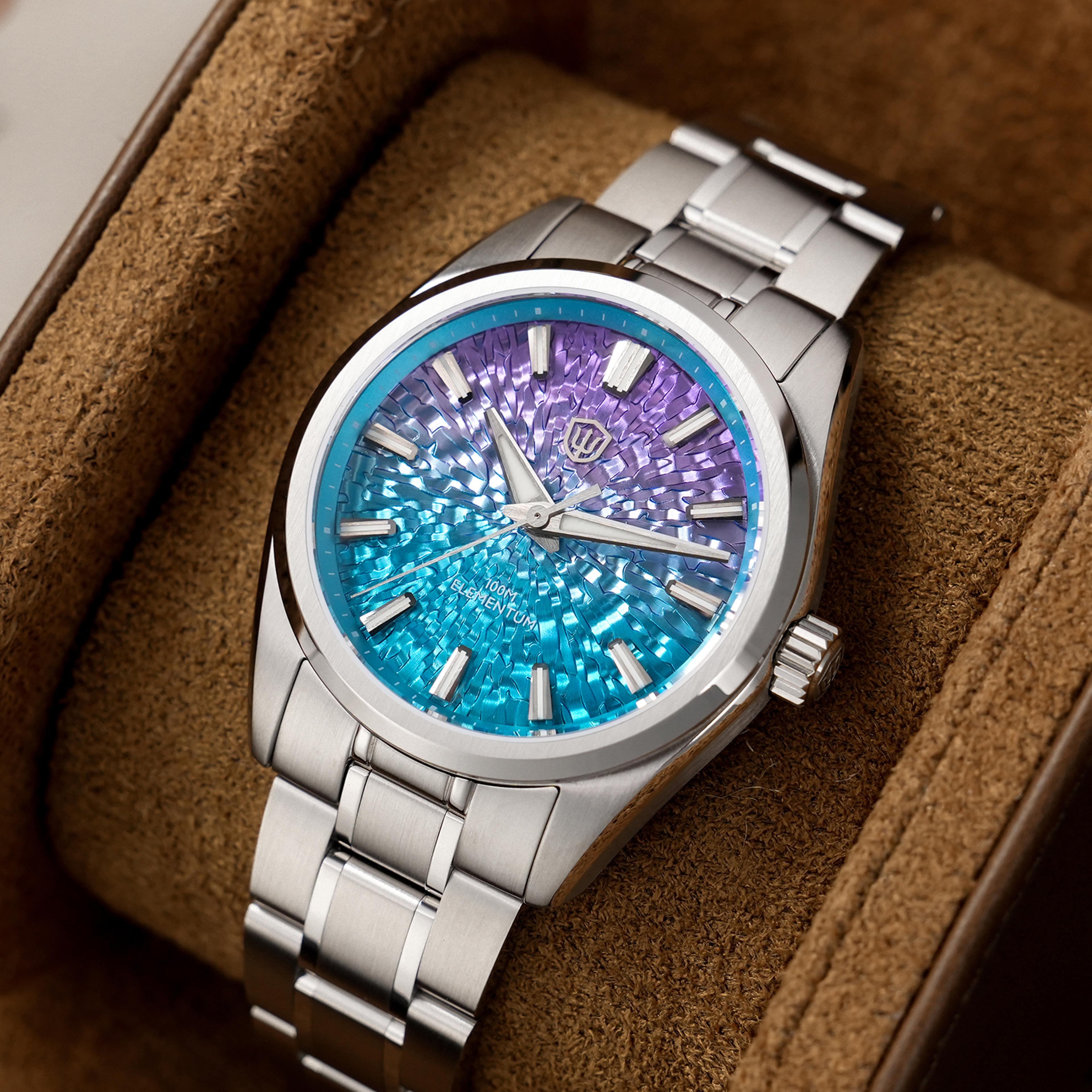 Quartz Watch With Ice Crack Dial And Sapphire Crystal 1