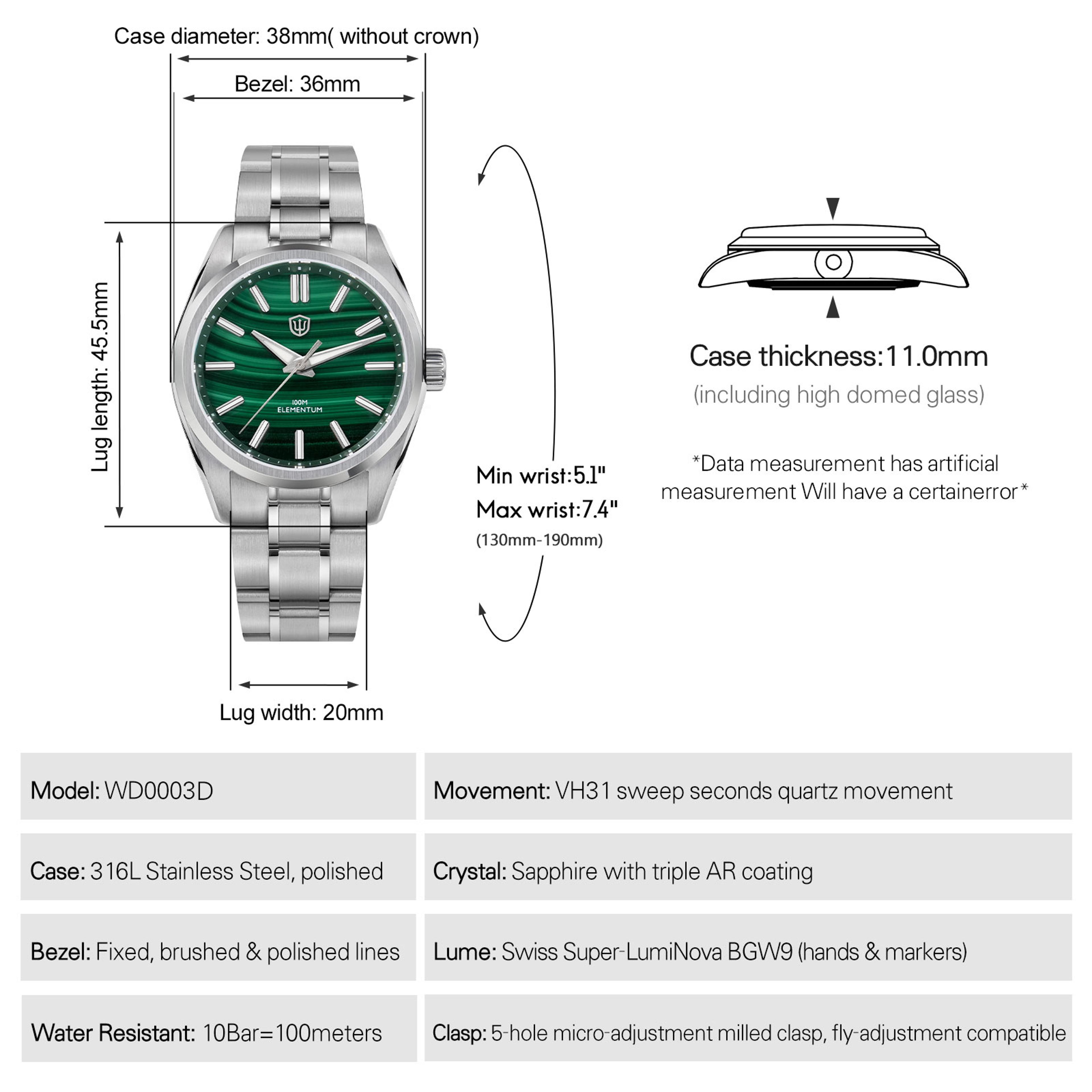 Natural Stone Dial Sapphire Quartz Watch For Men 2