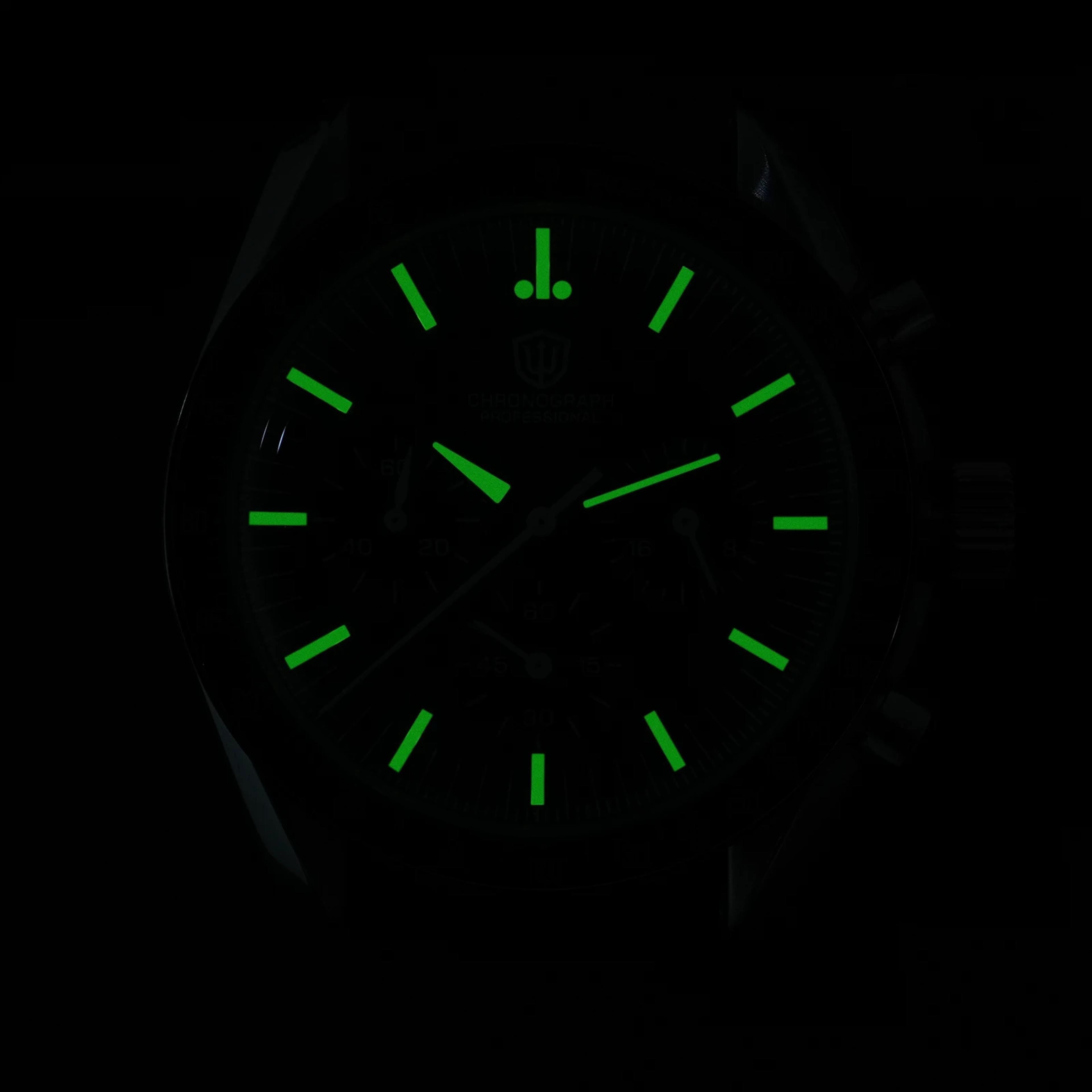 Meca Quartz Chronograph Sapphire Vintage Watch 8