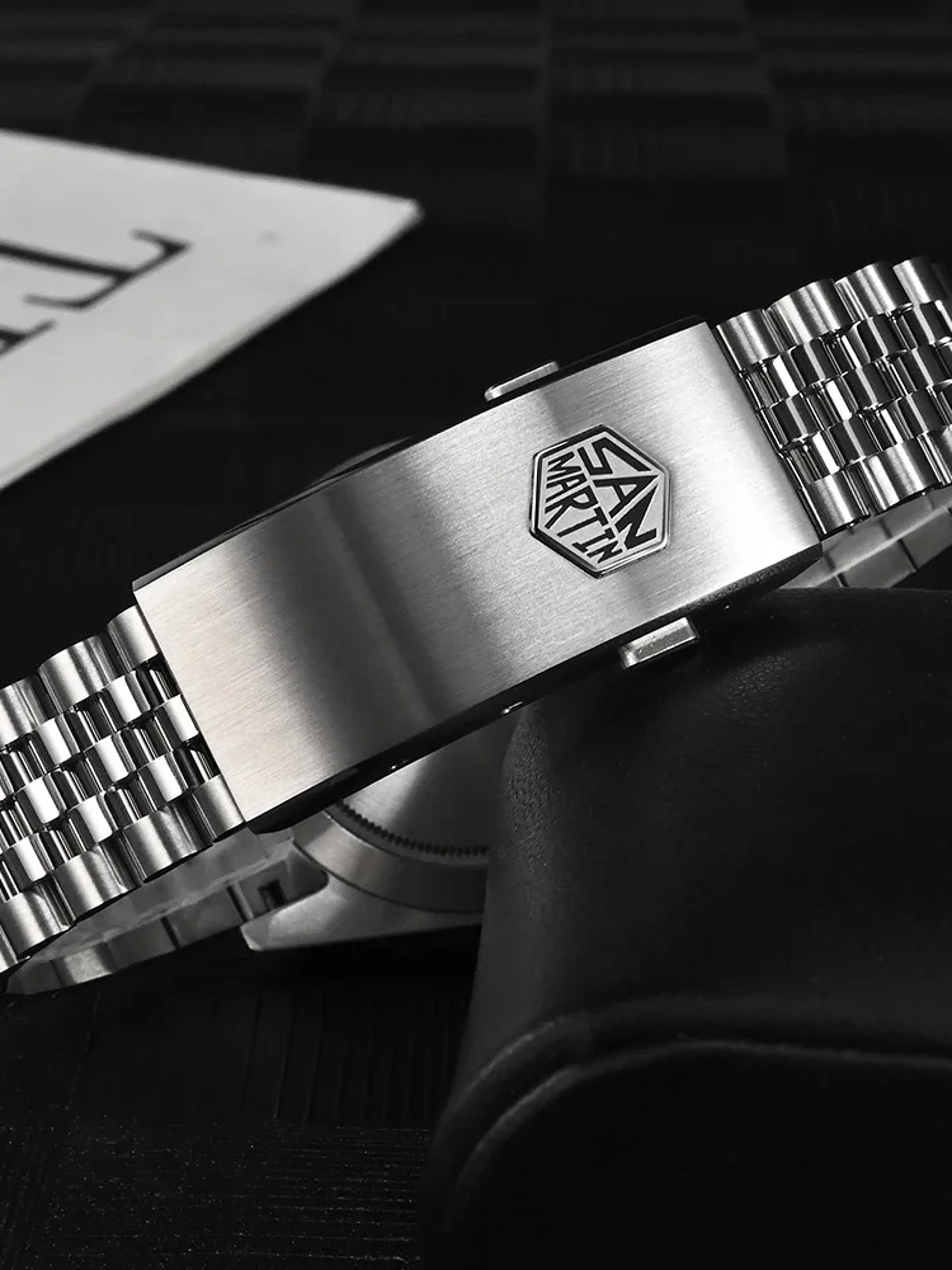 San Martin Automatic Watch With Sapphire Crystal And Sunray Dial 5