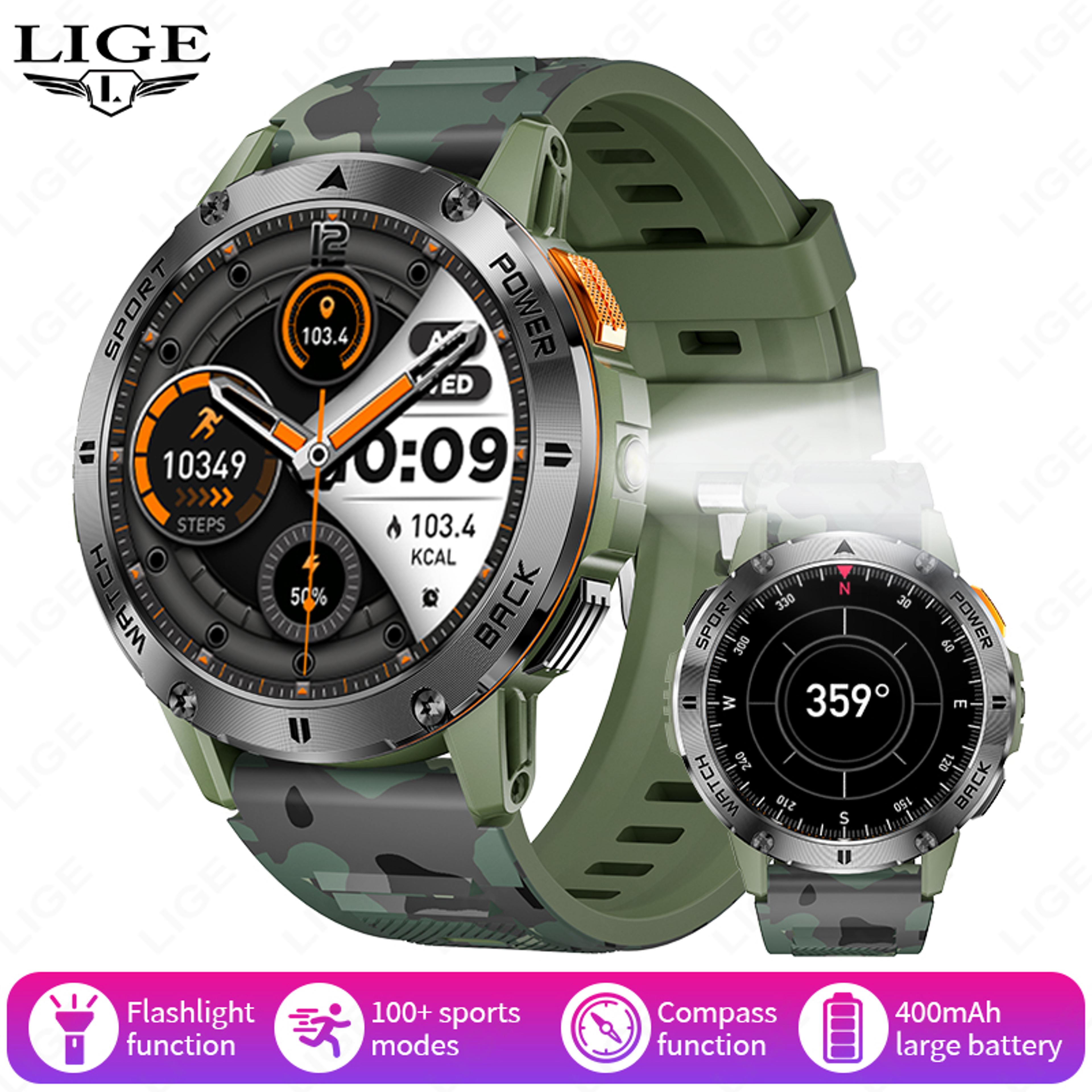 Outdoor GPS Smart Watch For Men With Bluetooth Calling Compass And LED Flashlight 7