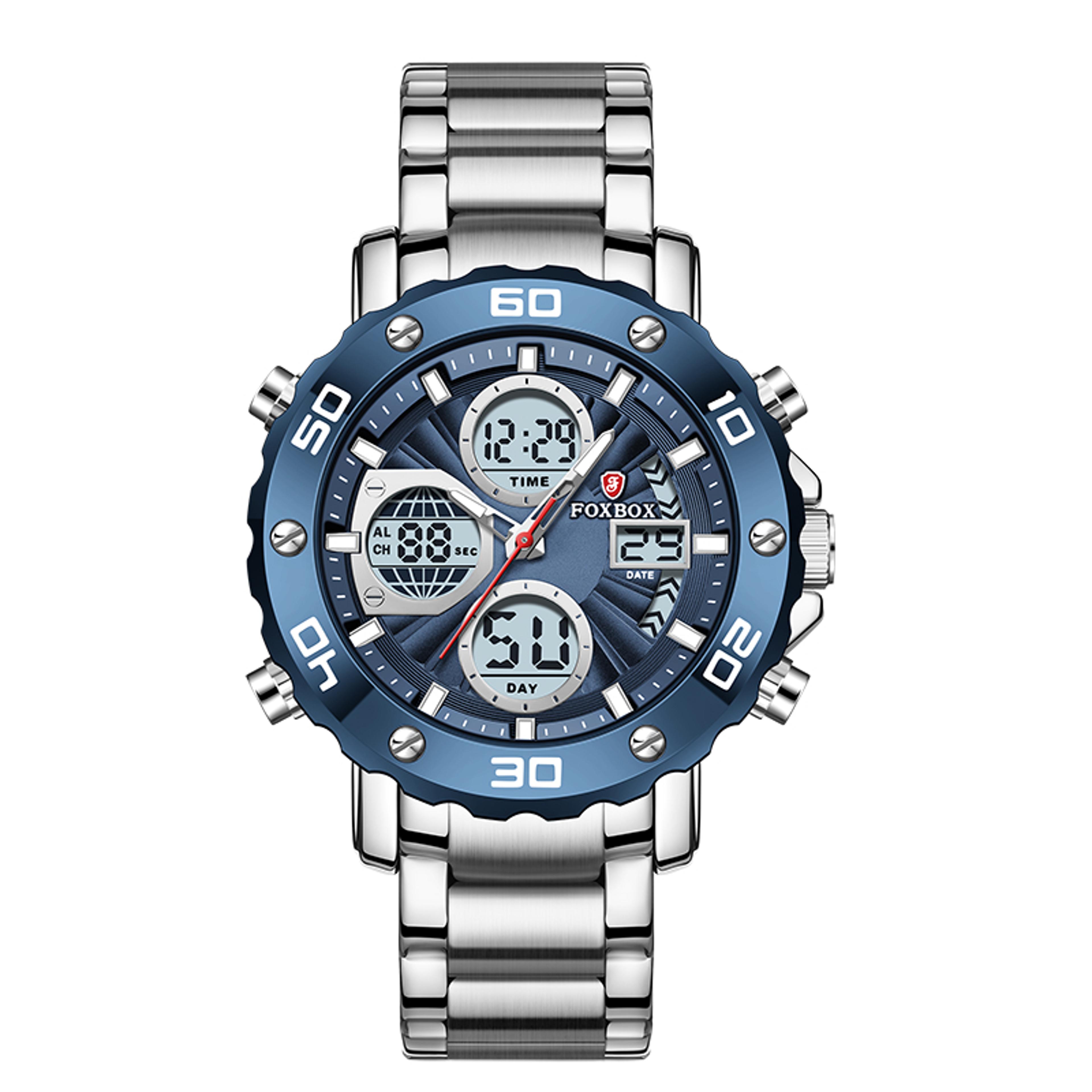 mens chronograph watch big dial luminous waterproof quartz sports watch