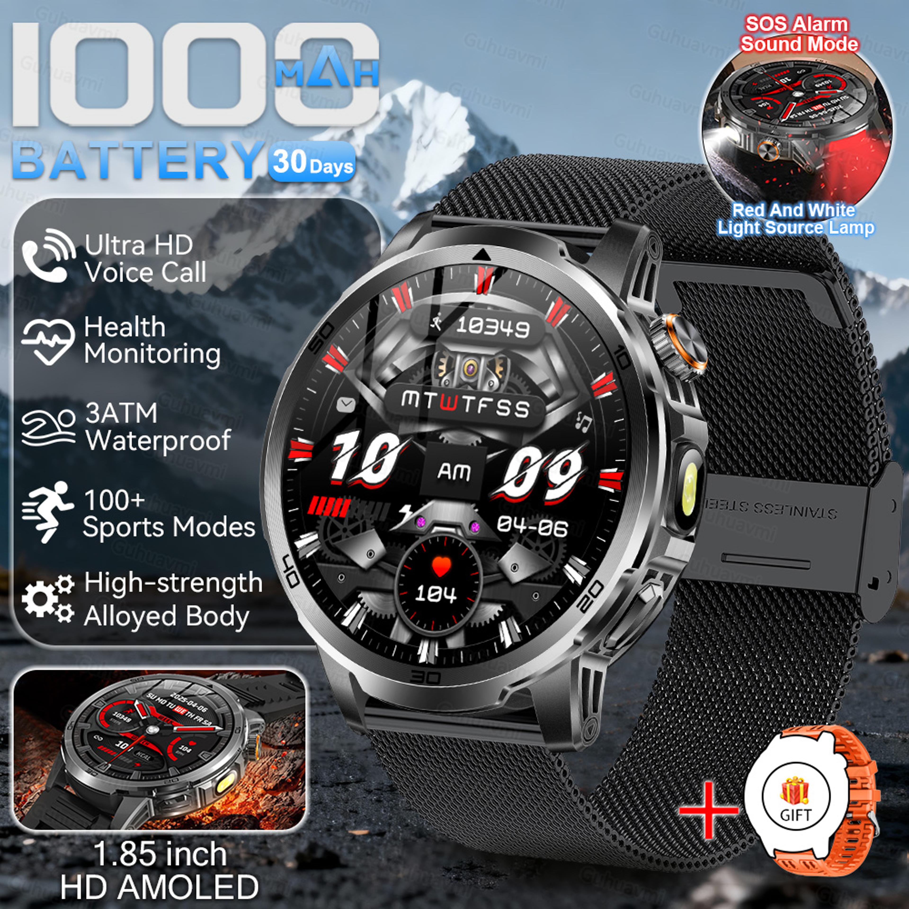 Ultra Rugged Smartwatch For Men AMOLED Display Battery And Flashlight 13