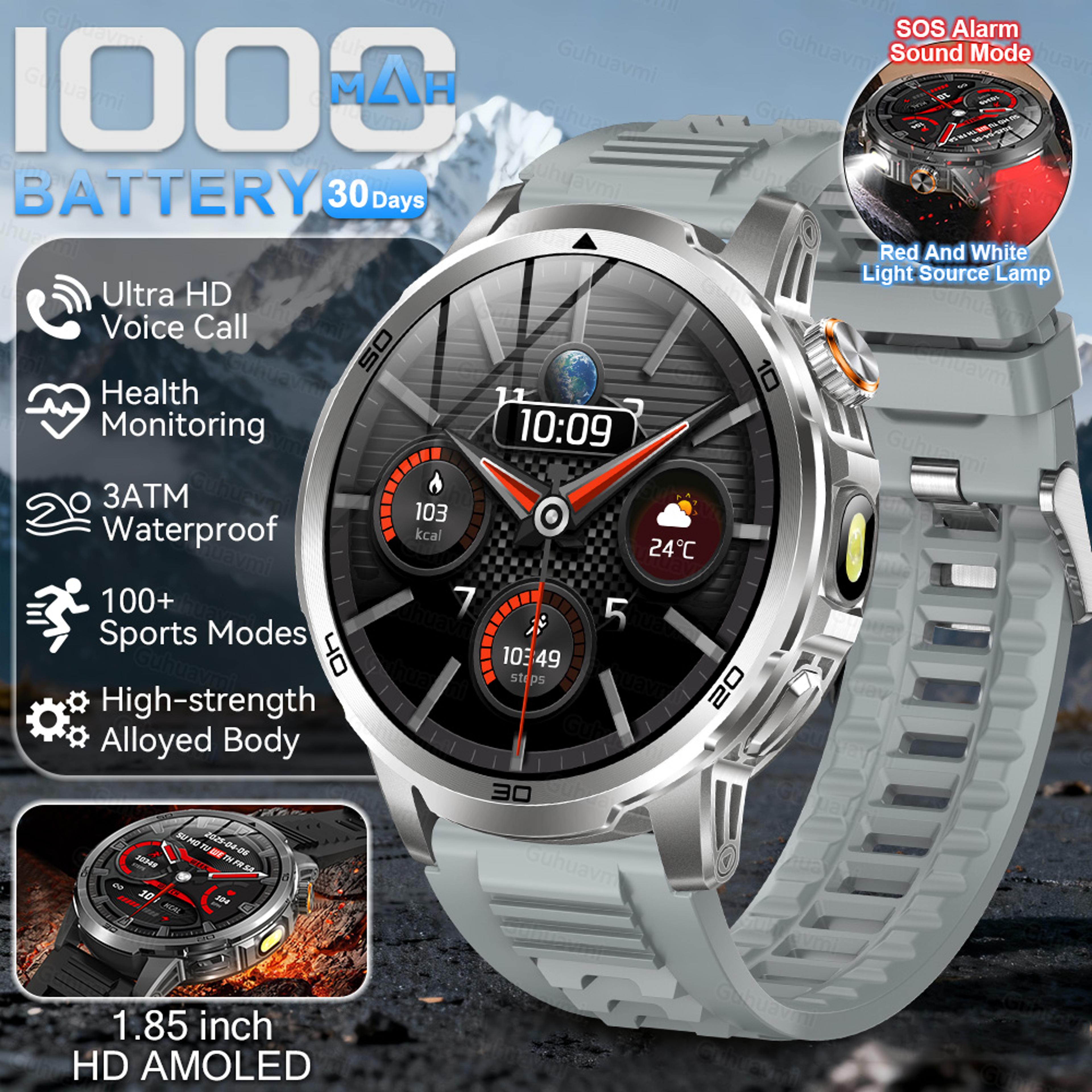 Ultra Rugged Smartwatch For Men AMOLED Display Battery And Flashlight 11