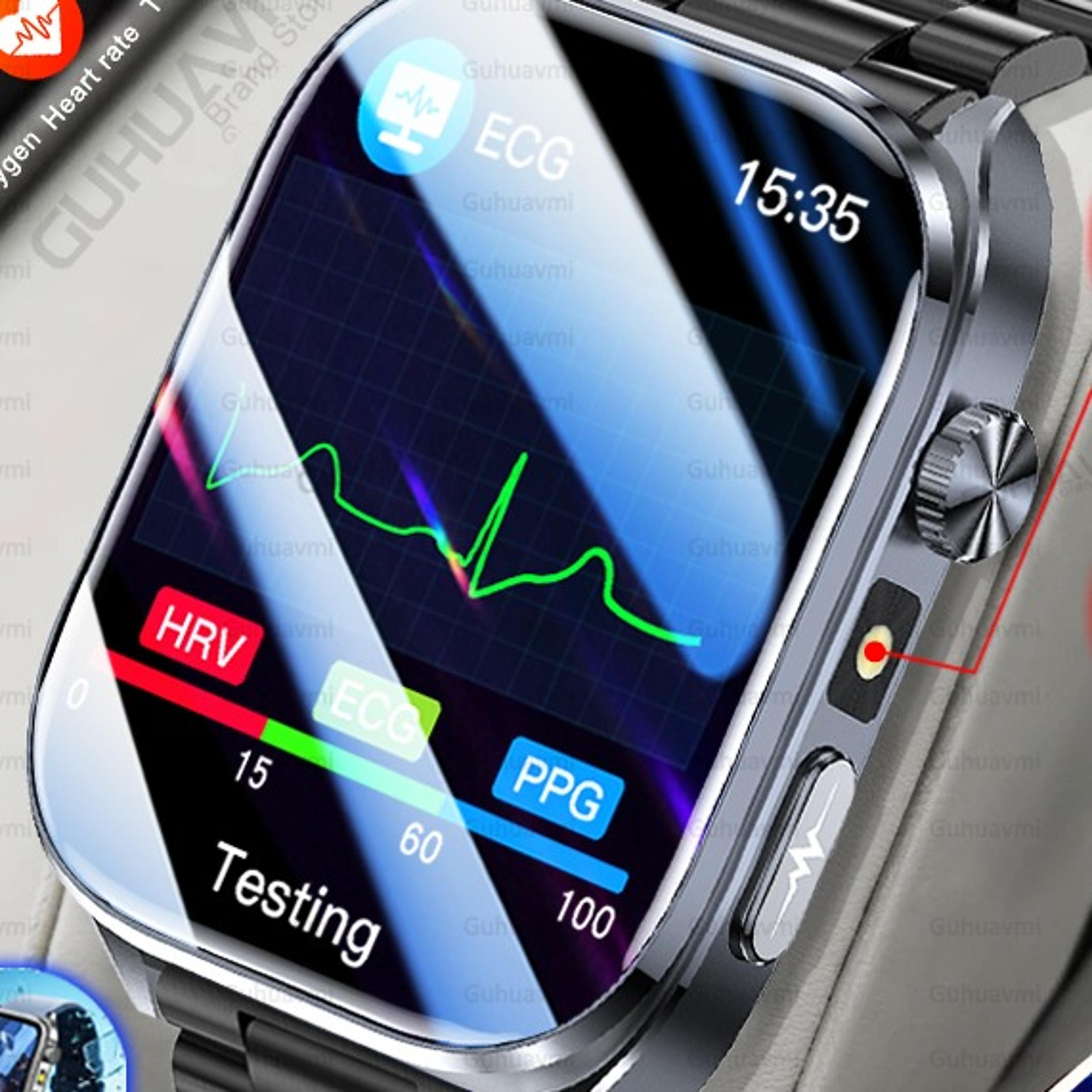 ecg ppg health smartwatch with blood pressure blood oxygen body analysis and bluetooth calling