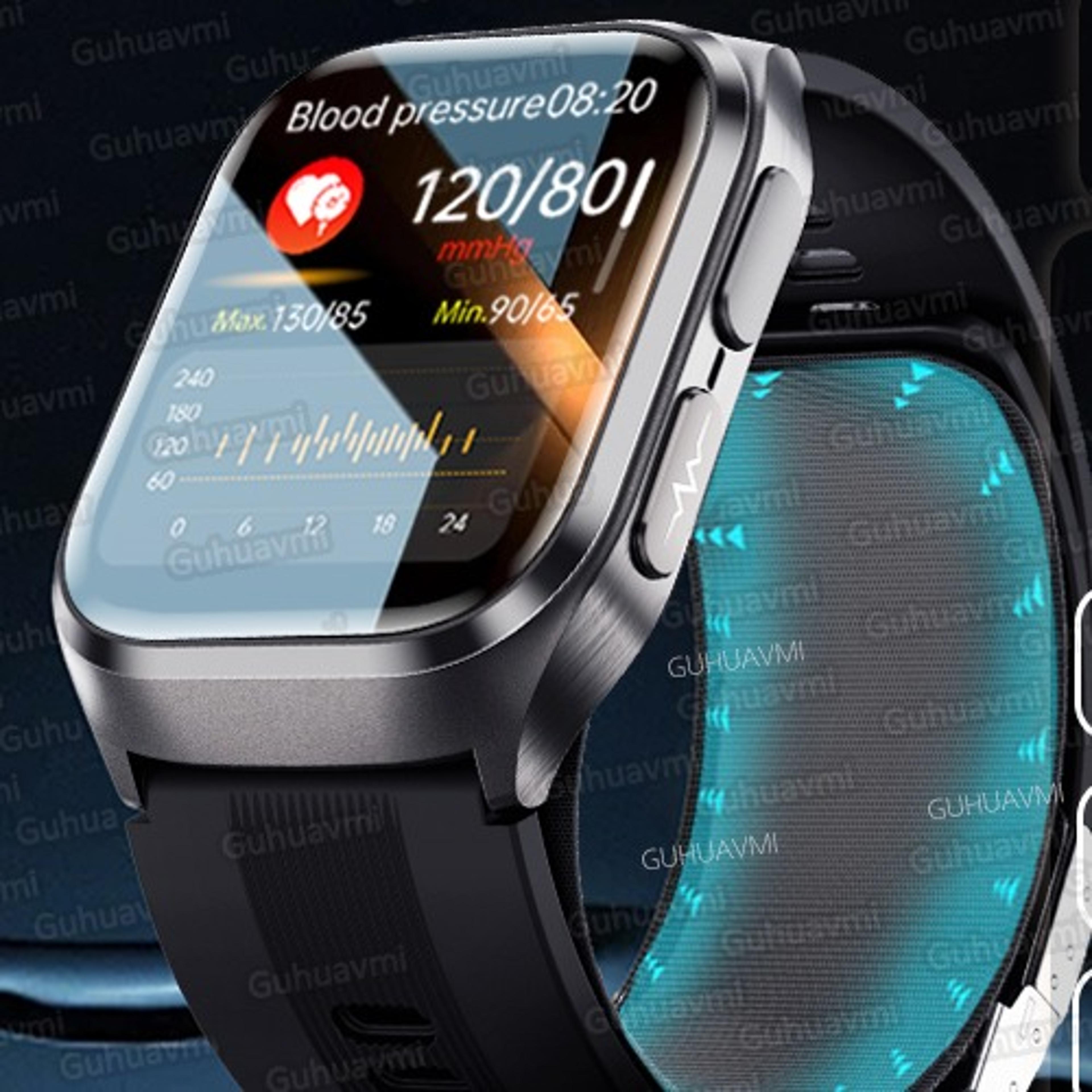 blood pressure smartwatch with air pump ecg nfc and bluetooth calling