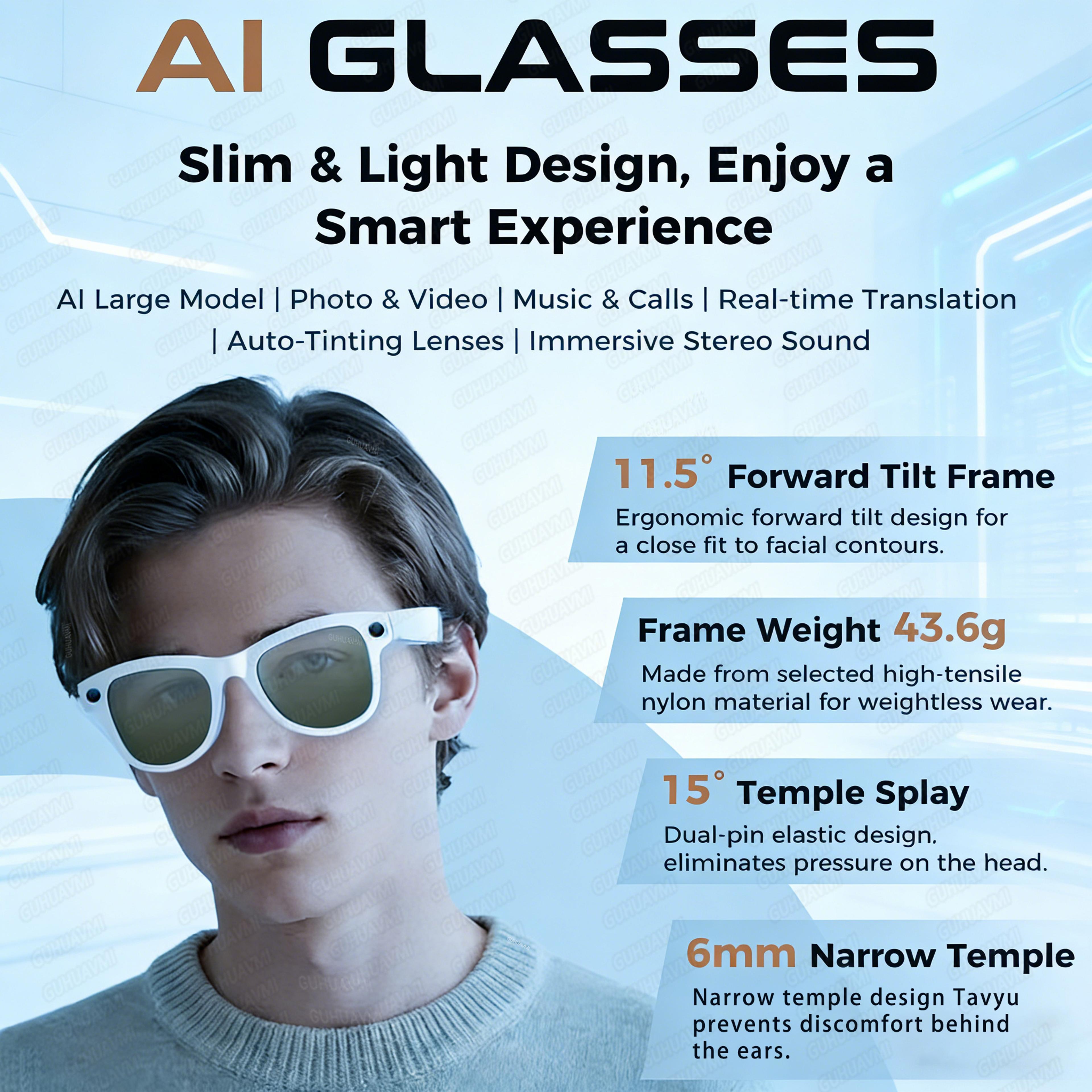 Smart AI Glasses With Camera Different Language Translation And Storage 1