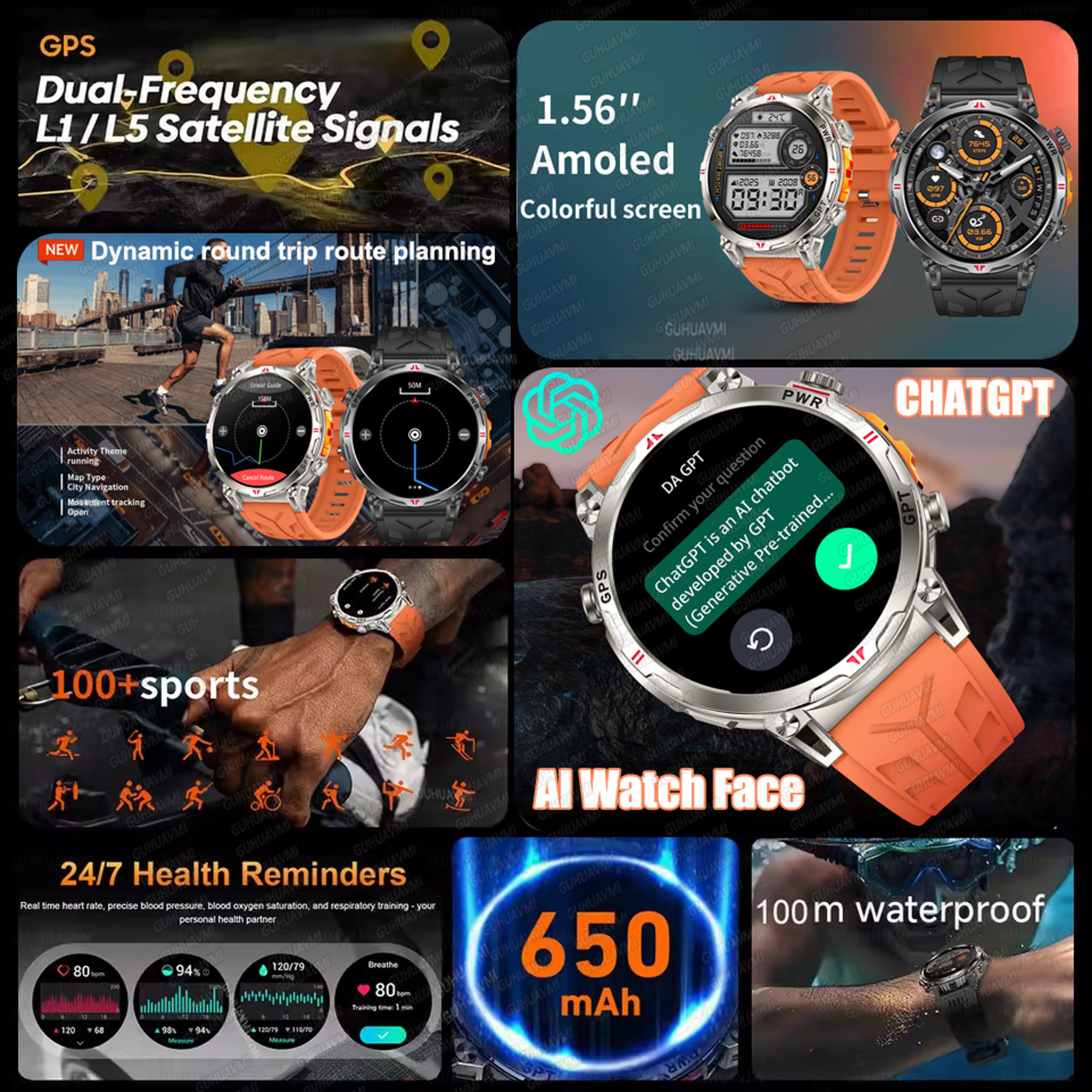 GPS Smartwatch For Men With AMOLED Display And Waterproof Design 2