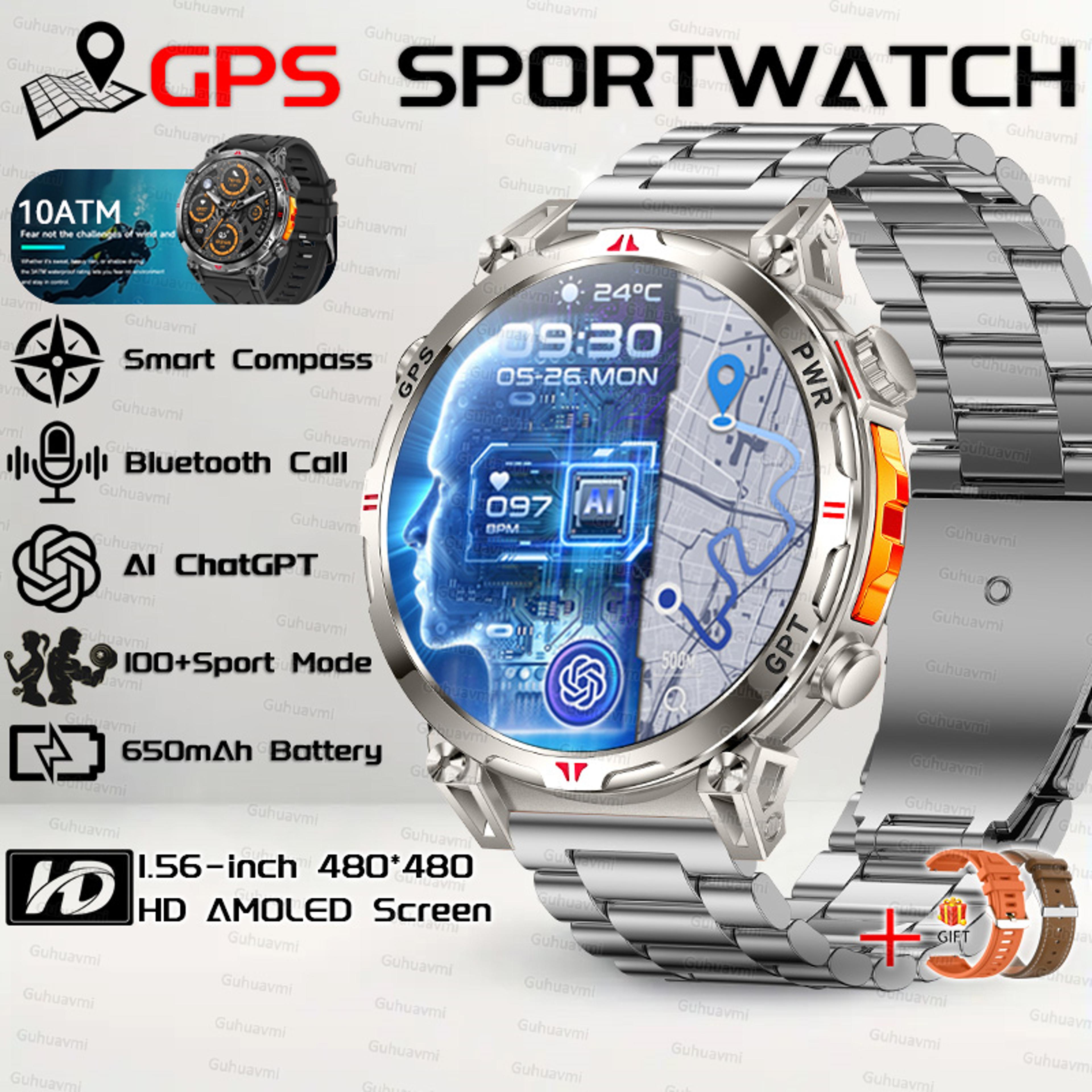 GPS Smartwatch For Men With AMOLED Display And Waterproof Design 8