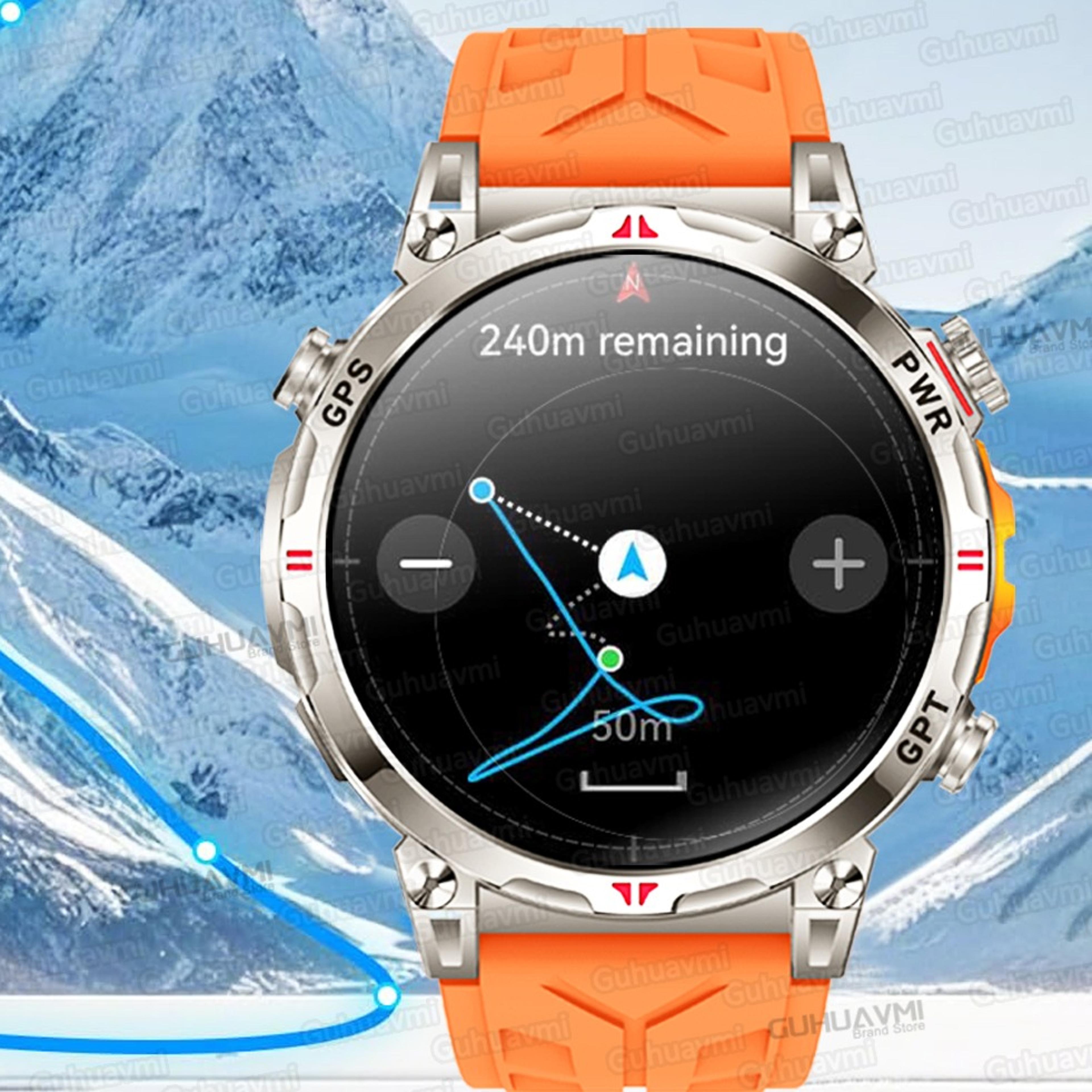 military grade gps smartwatch for men with amoled display compass altimeter and waterproof design
