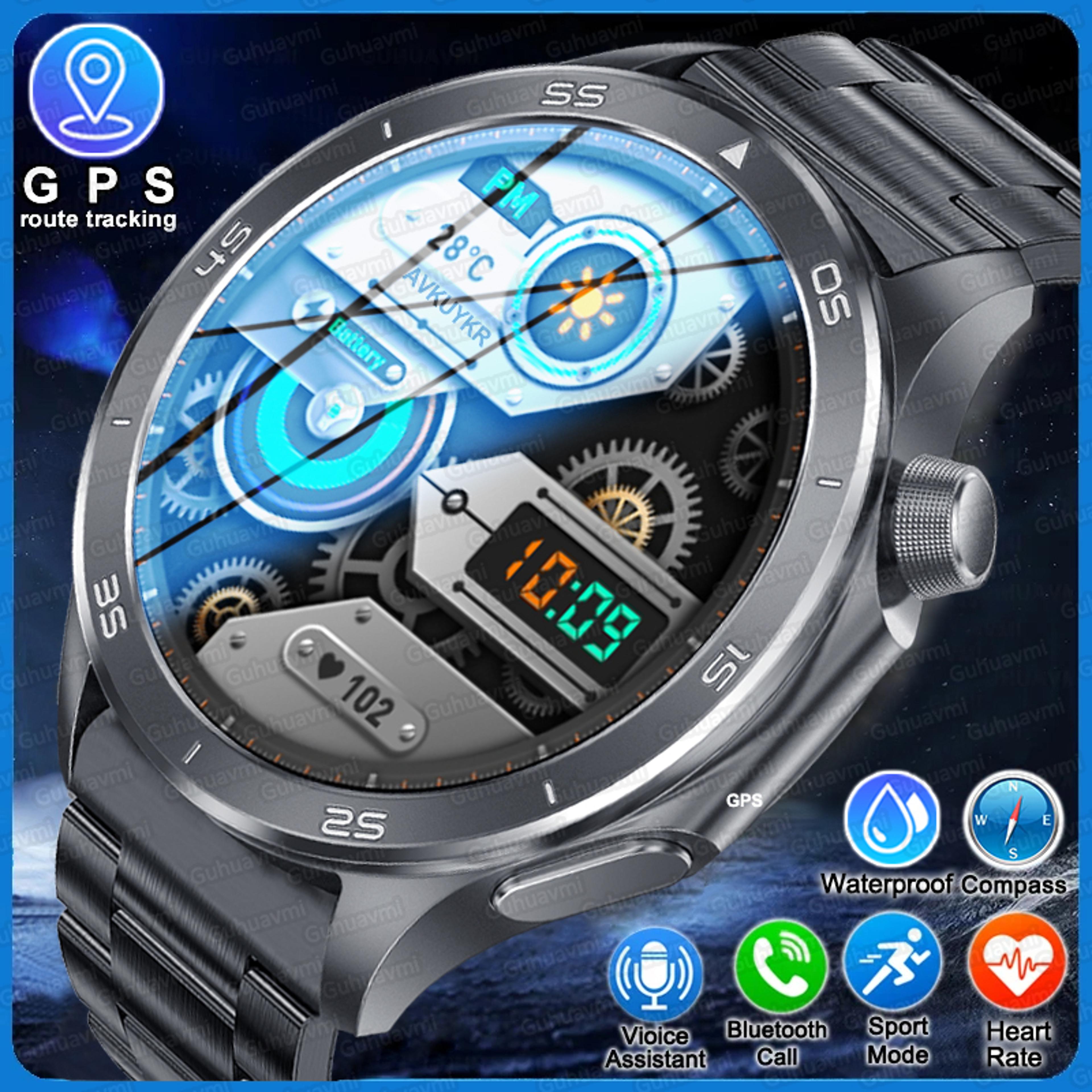 gps smartwatch for men with amoled display heart rate tracking and compass