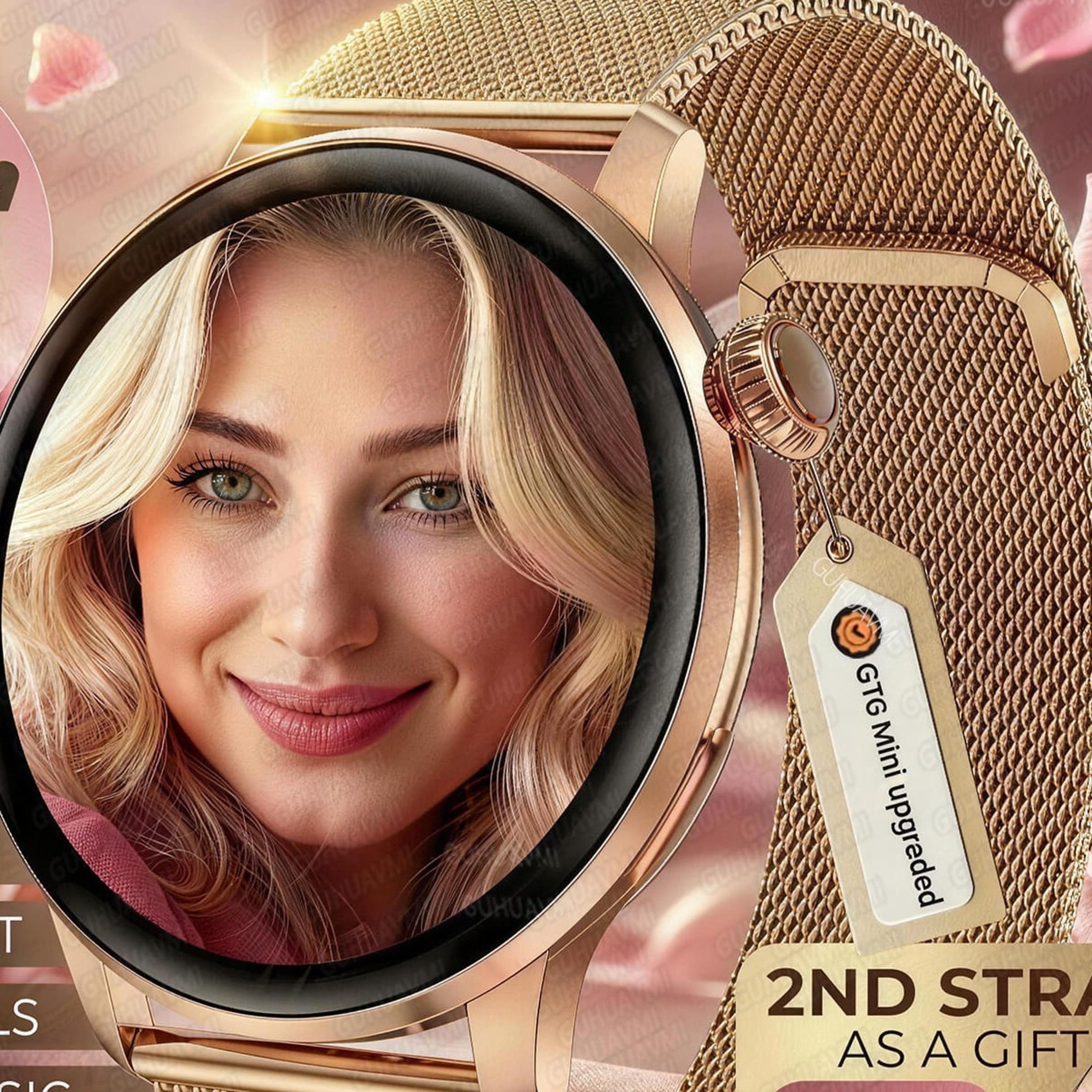ultra thin smart watch for women with amoled display gps calling and heart rate tracking